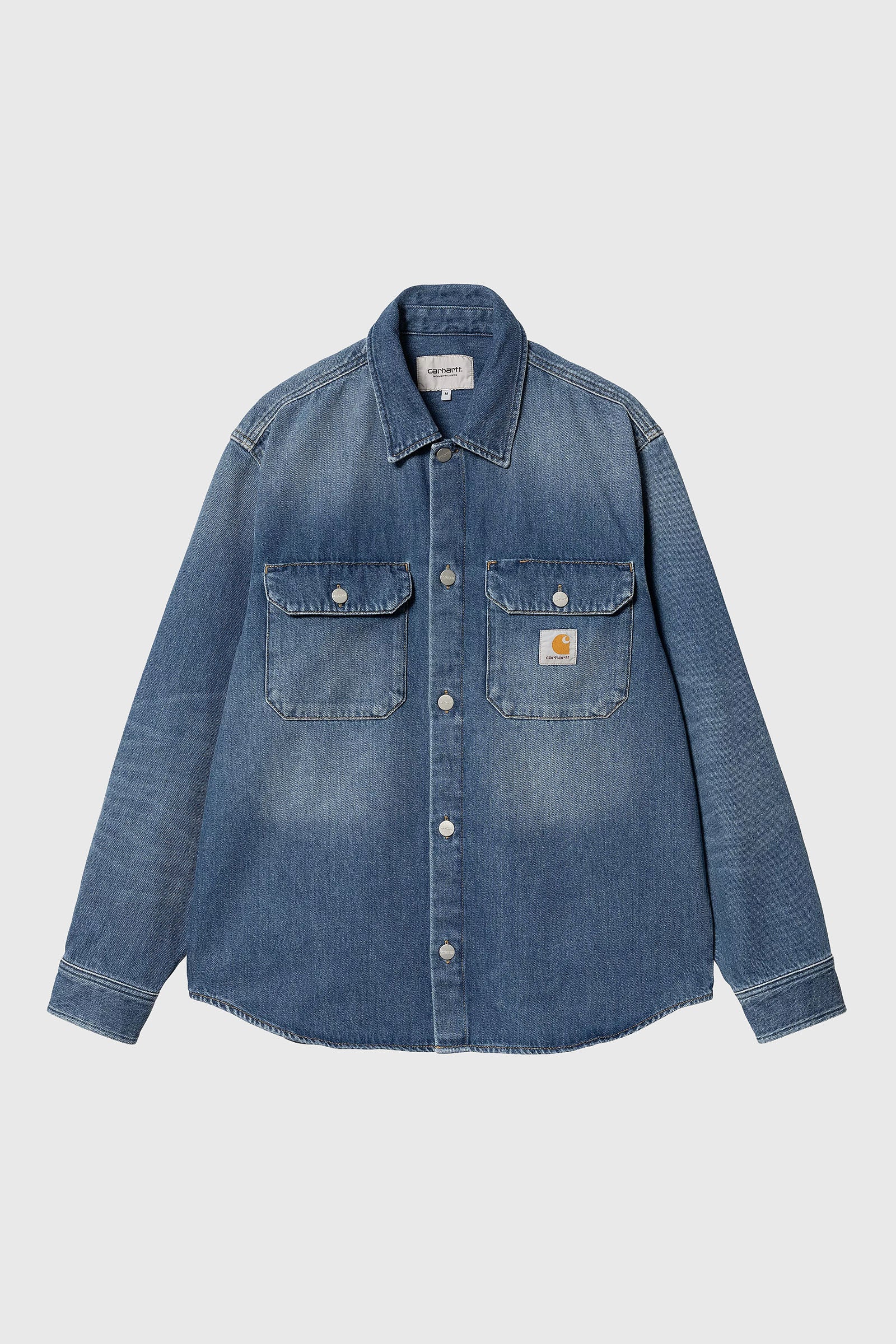 Carhartt Wip Harvey Shirt Jac Blu Medio Uomo - 5