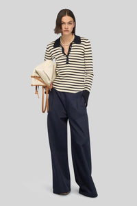 Semicouture Polo Aida Beige/blu Donna semicouture