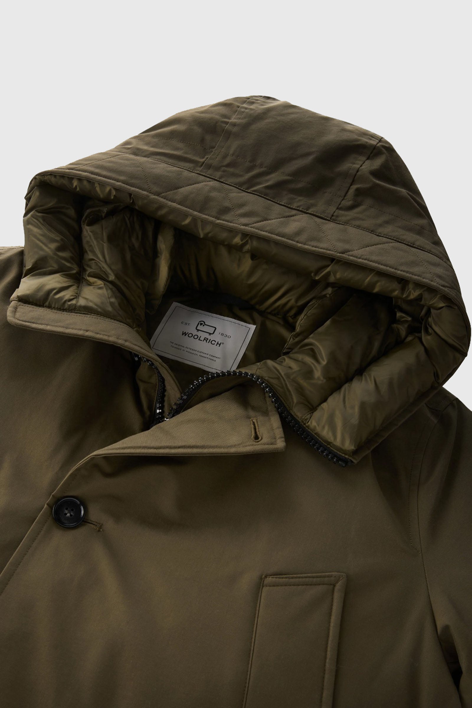 Woolrich Arctic Anorak In Ramar Cloth Verde Militare Uomo - 2