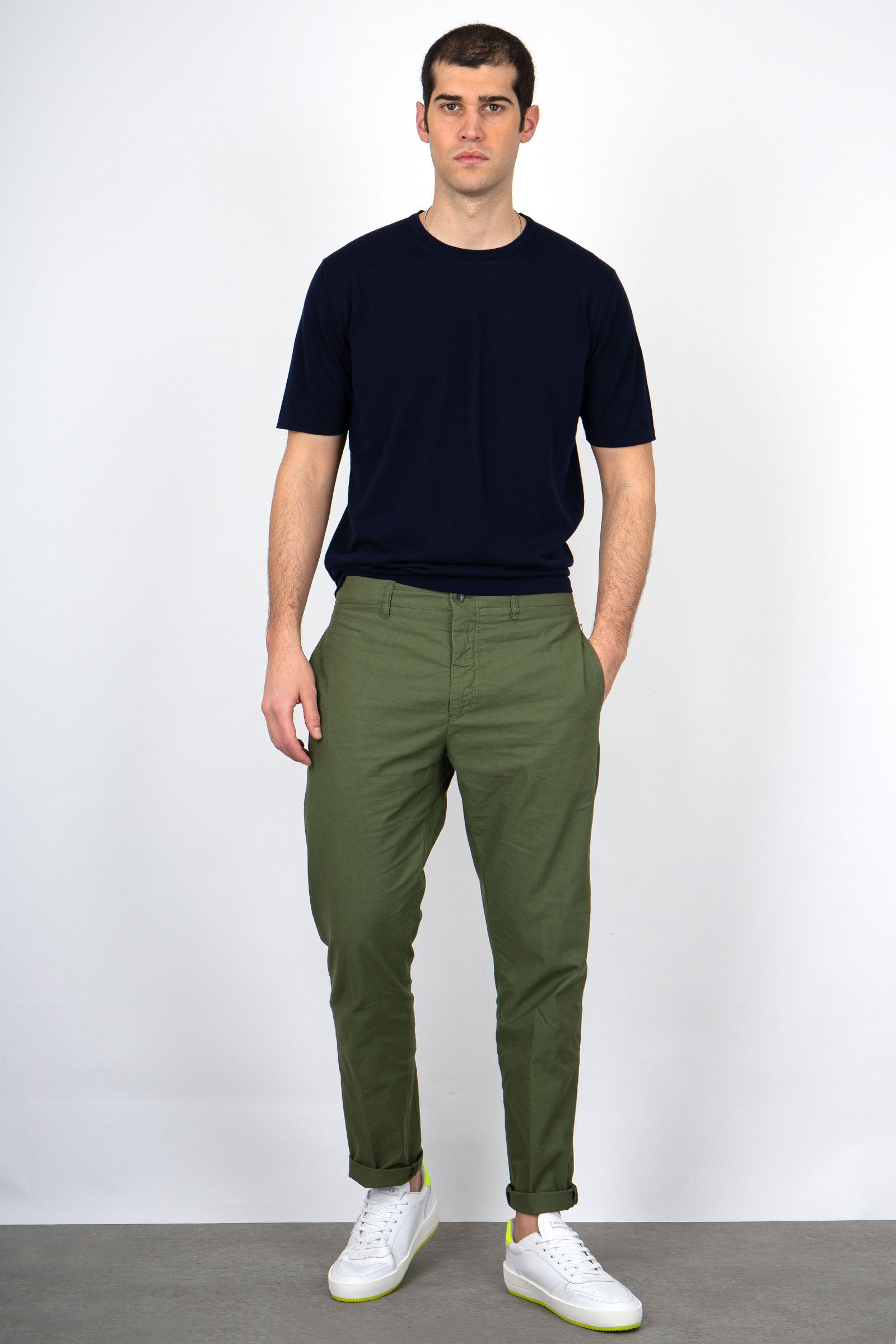 Department Five Pantalone Cotone Verde Militare - 3