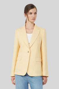 Max Mara Weekend Blazer In Canvas Di Lino Nalut Giallo Donna max mara weekend