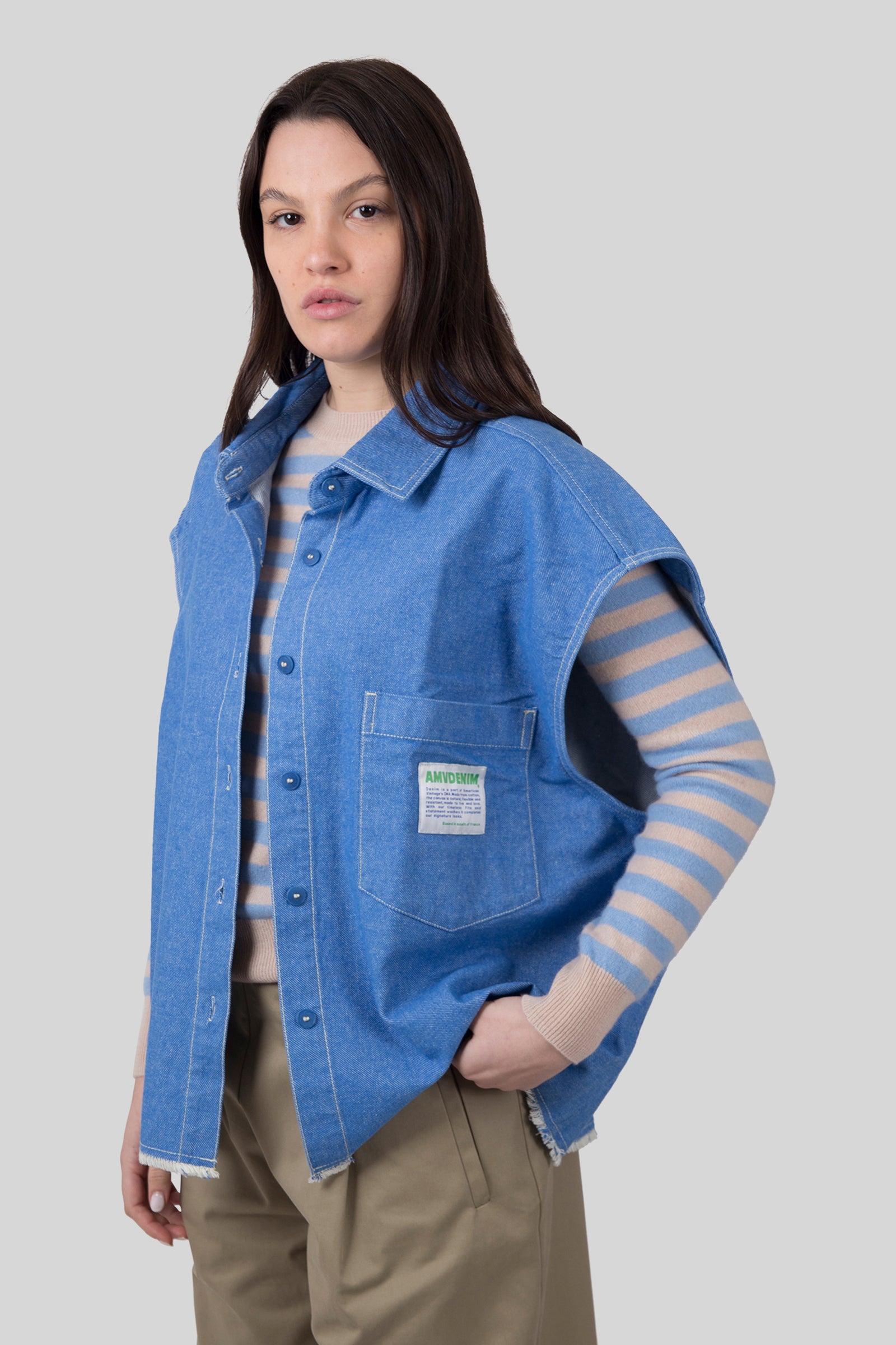 American Vintage Camicia Pusway Blu Chiaro Donna - 5