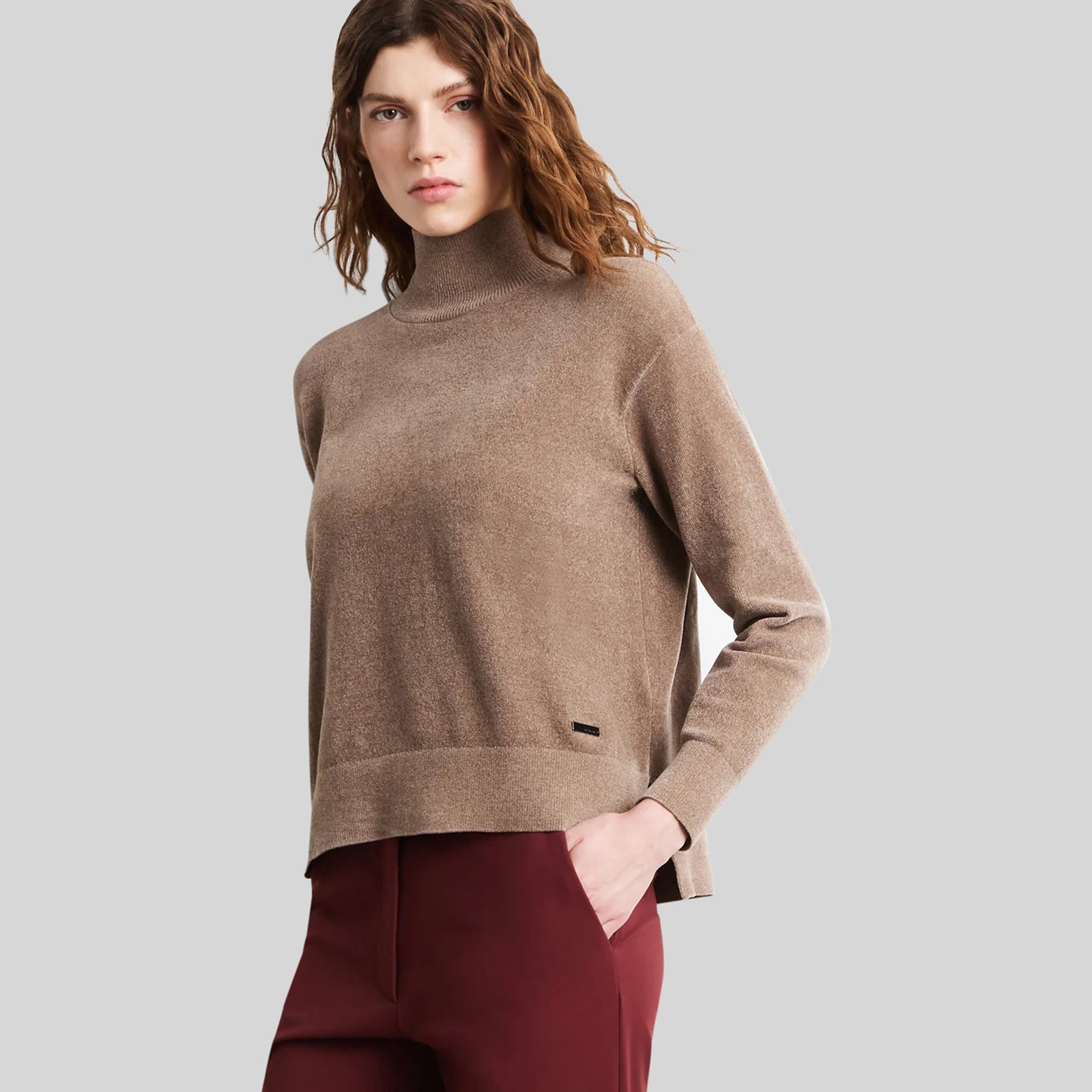 Velvet Vent Turtleneck Wom Knit - 5