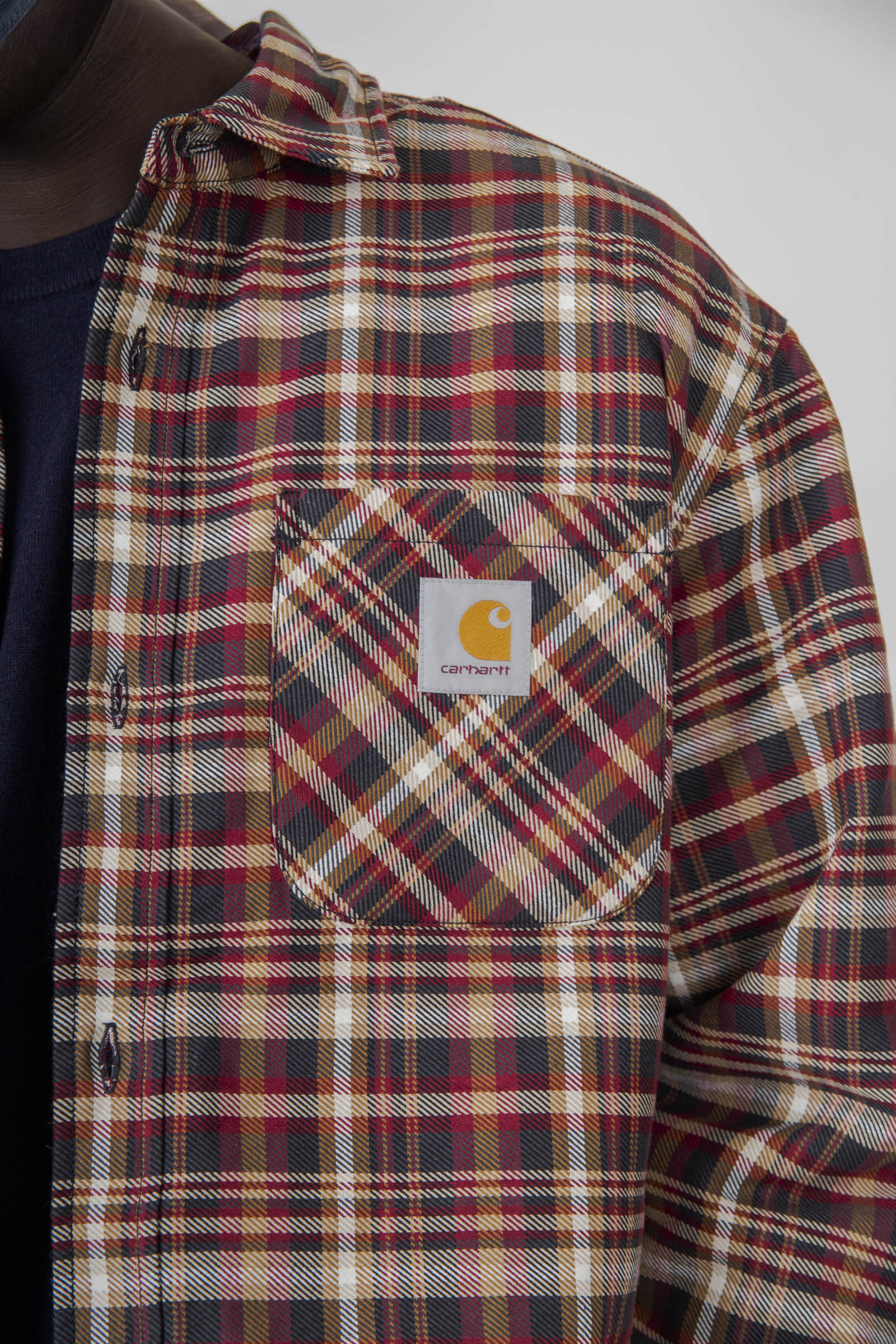 Carhartt Wip Cronyn Shirt Jac Check Beige/bordeaux Uomo - 6
