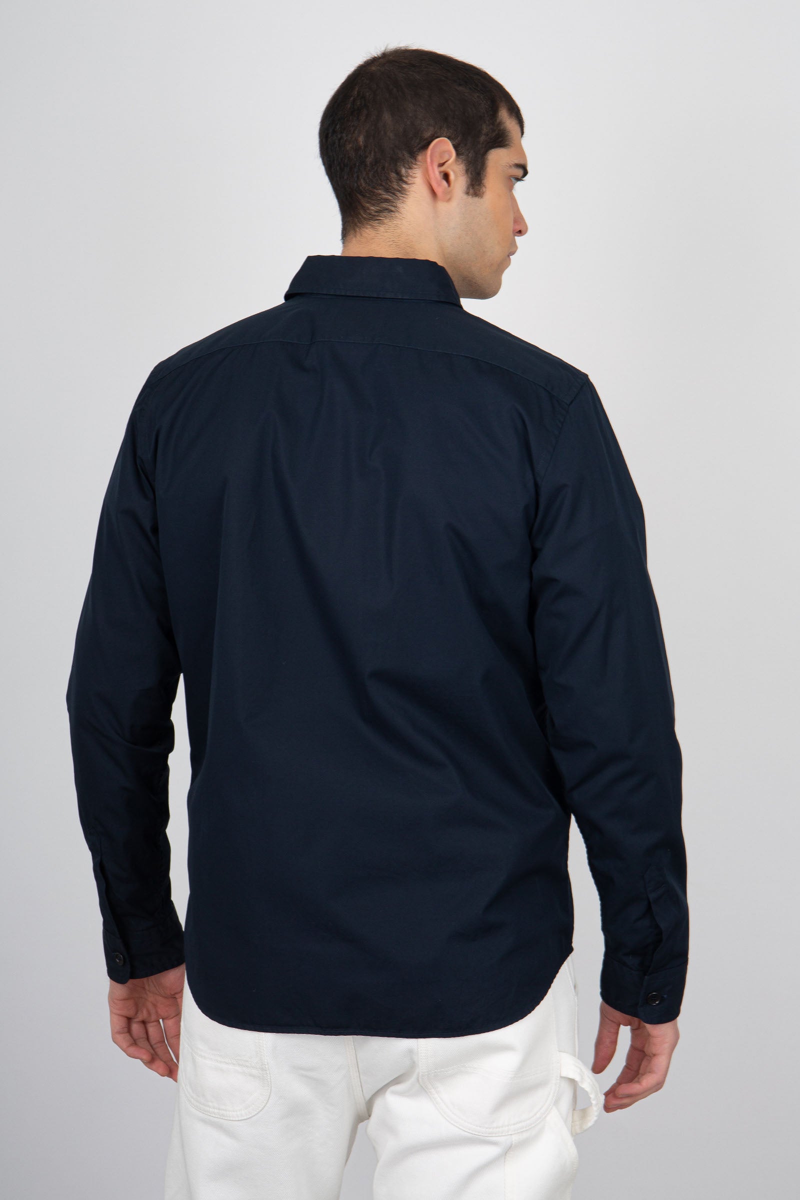 Aspesi Popeline Utility Cotton Shirt Blue - 4
