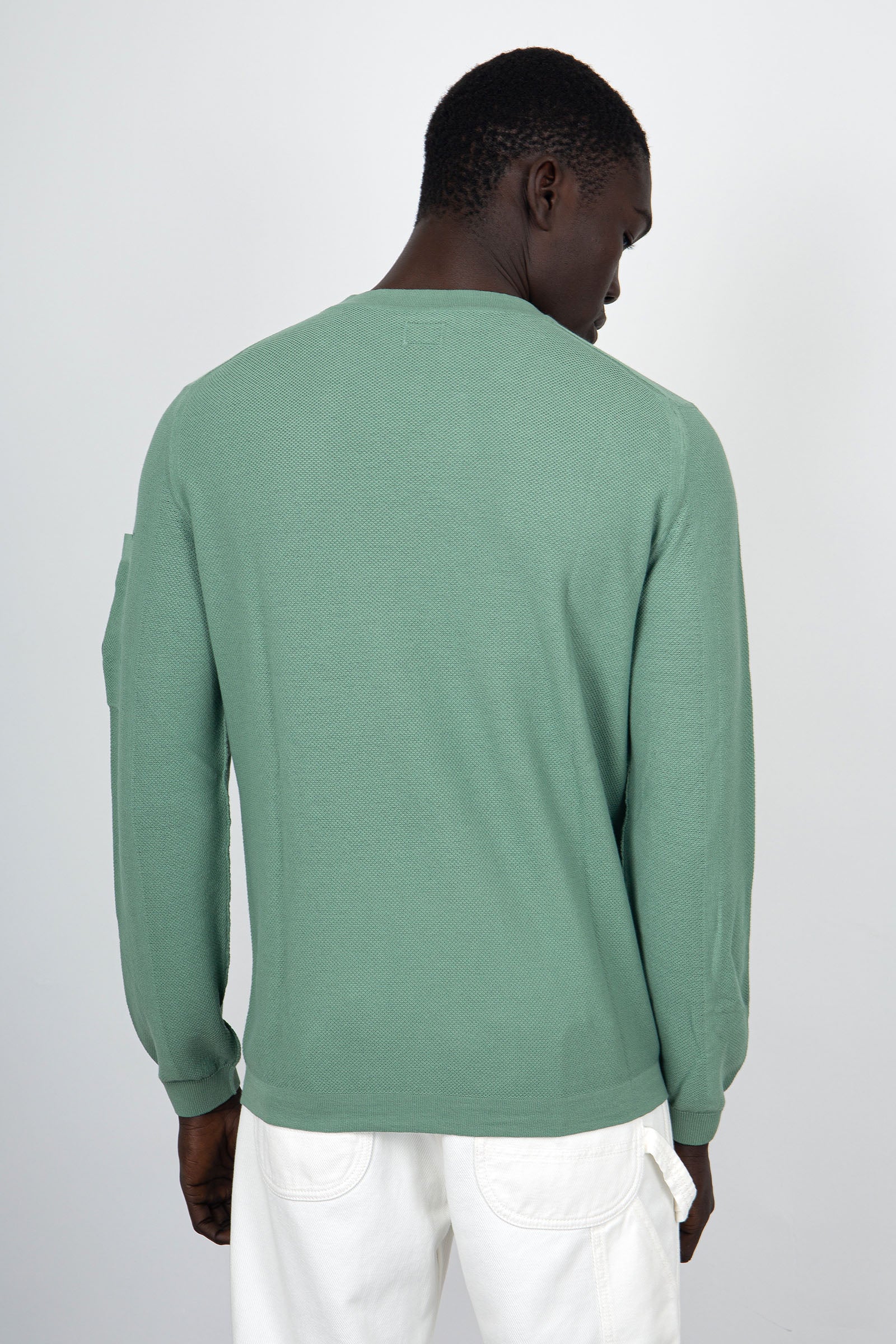 C.P. Company Cotton Crepe Green Sweater - 4