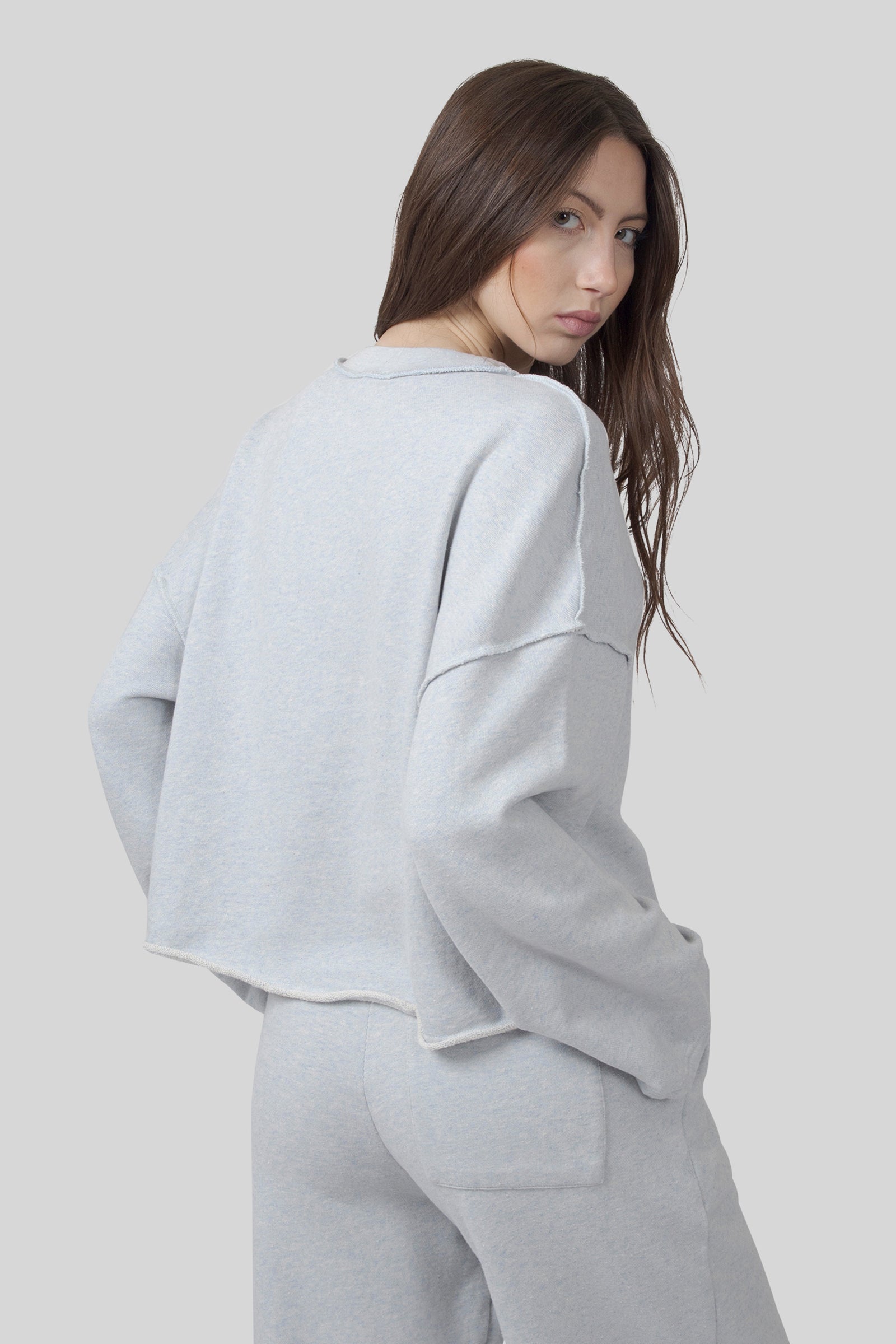 American Vintage Felpa Dantown Grigio Chiaro Donna - 2