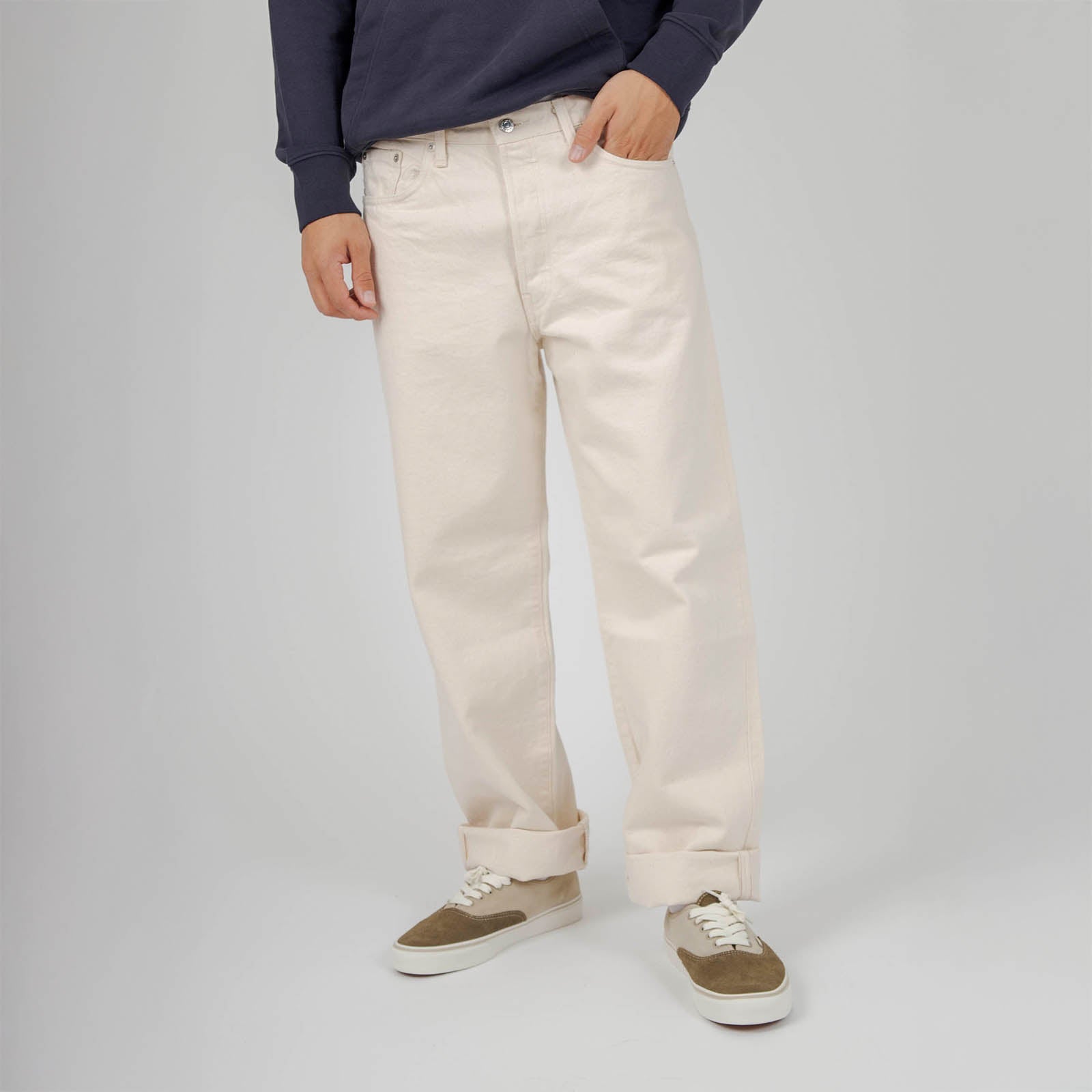 Edwin Jeans Loose Fit Japan Bianco Off Uomo - 7