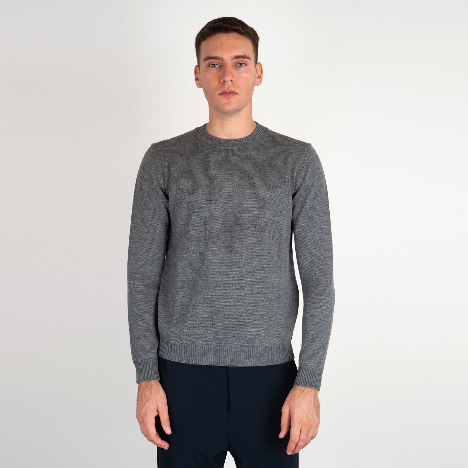 Roberto Collina Crewneck Wool Sweater Grey - 6