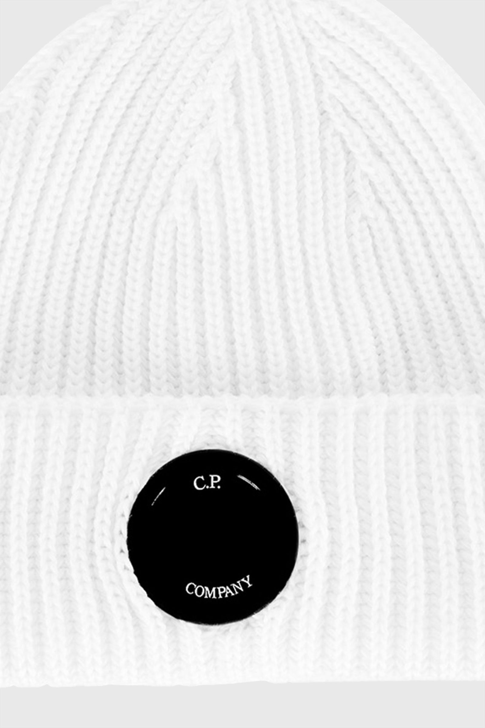 C.p. Company Cappello Extra Fine Merino Wool Bianco Uomo - 2
