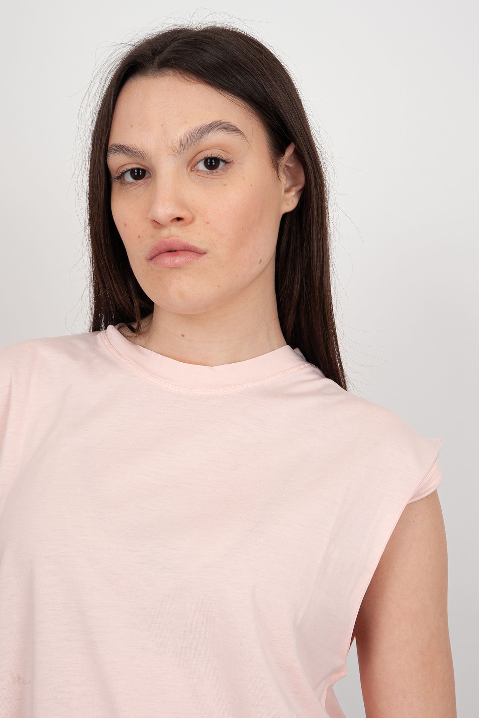 Absolut Cashmere Suzana Crew Neck T-Shirt Light Pink Cotton - 2