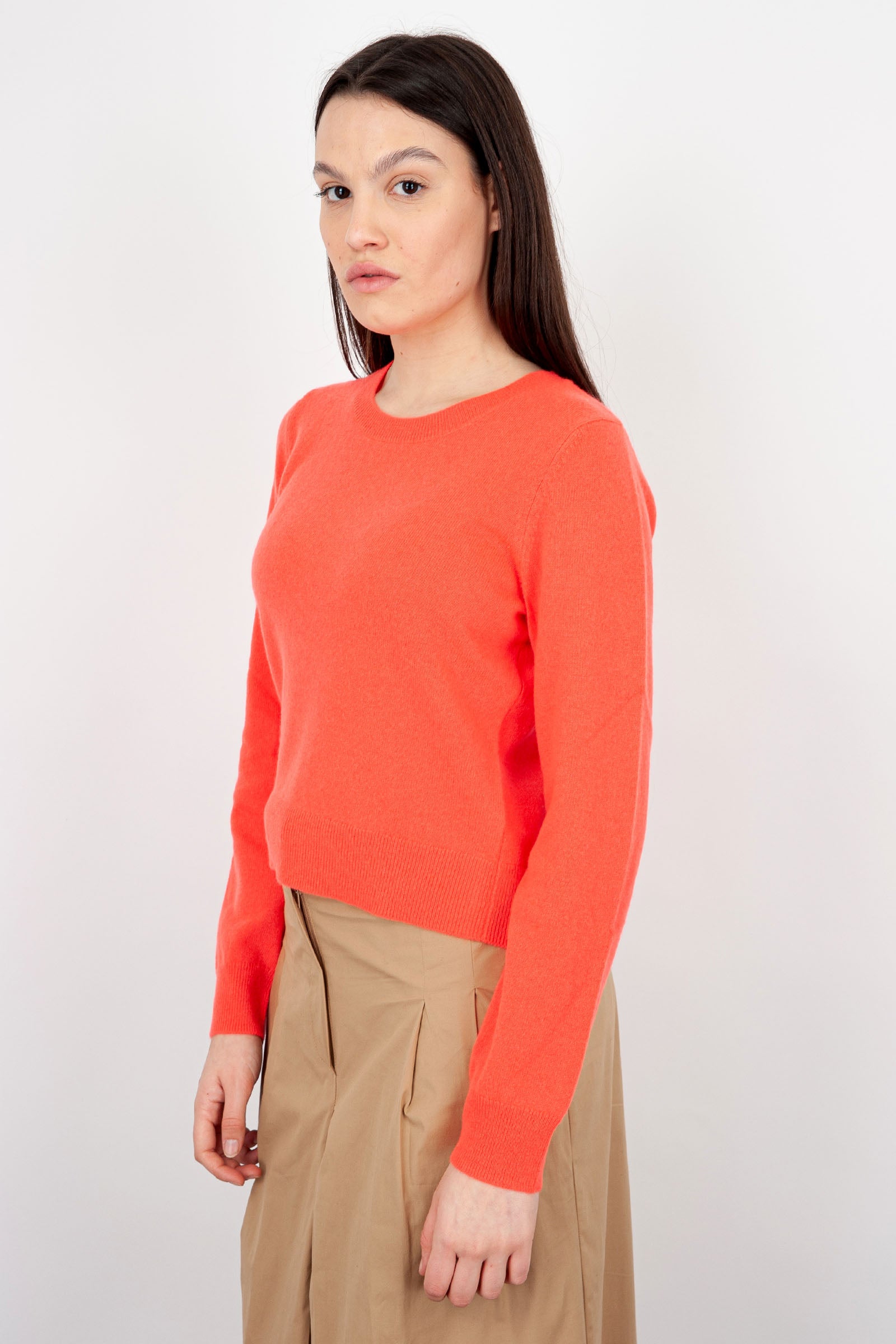 Absolut Cashmere Carlie Crewneck Sweater in Coral Wool - 3