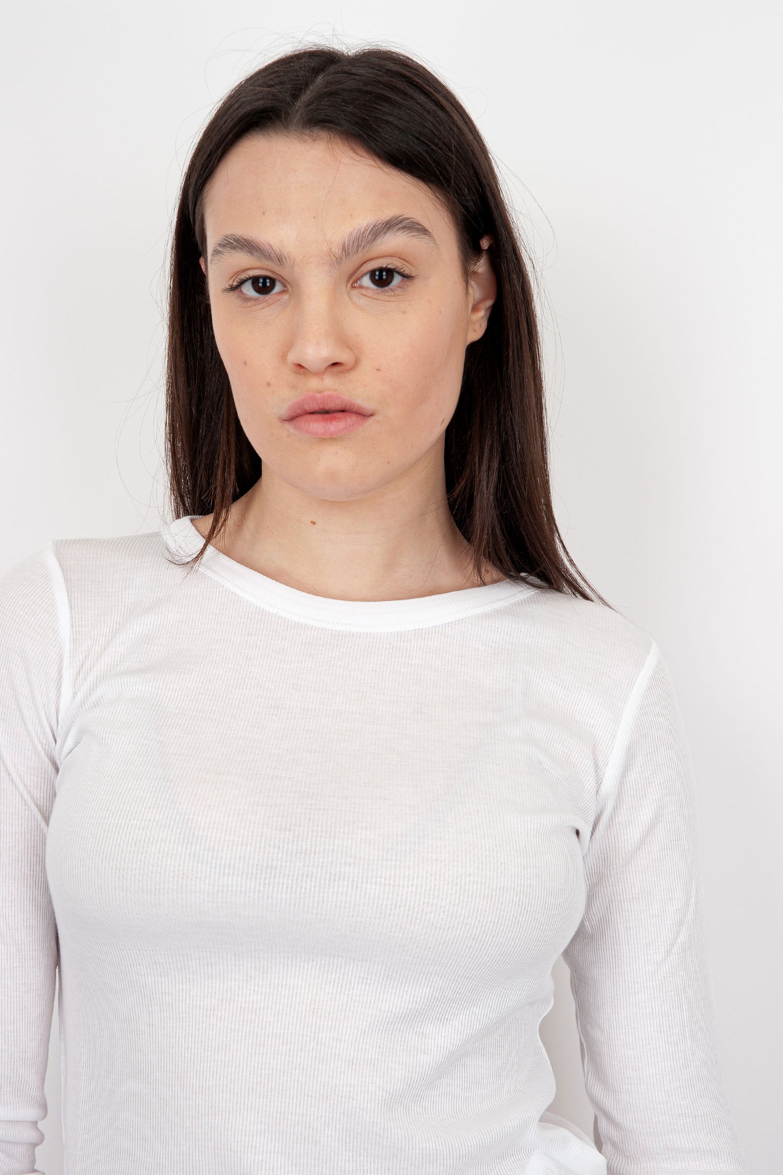 Semicouture T-Shirt a Costine Enola Cotone Bianco - 2