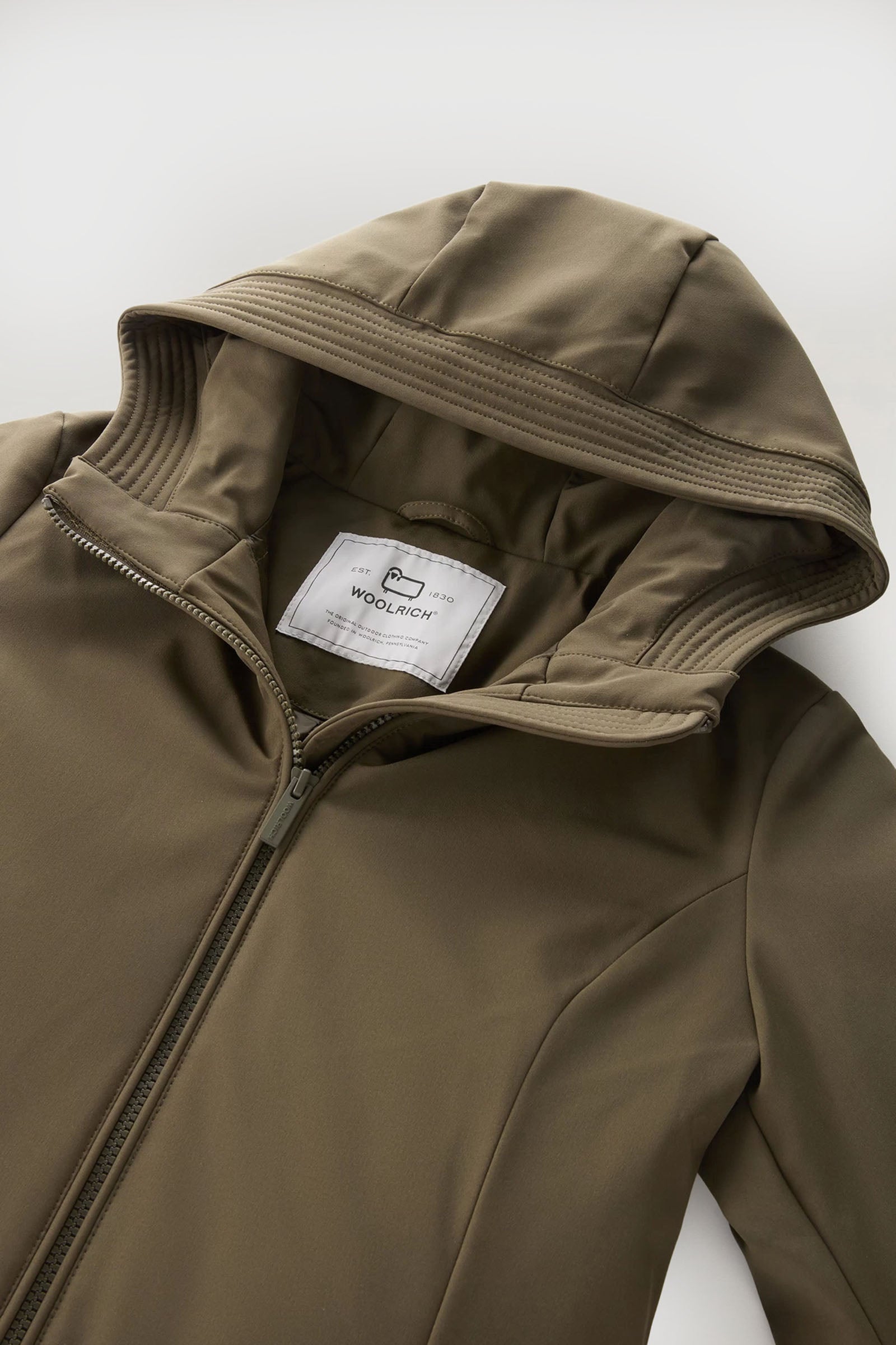 Woolrich Parka Firth in Tech Softshell Verde Militare - 5
