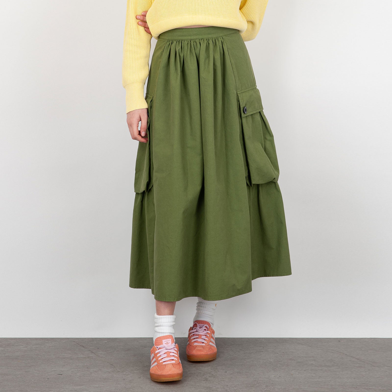 Department Five Selma Skirt in Military Green Cotton - 7