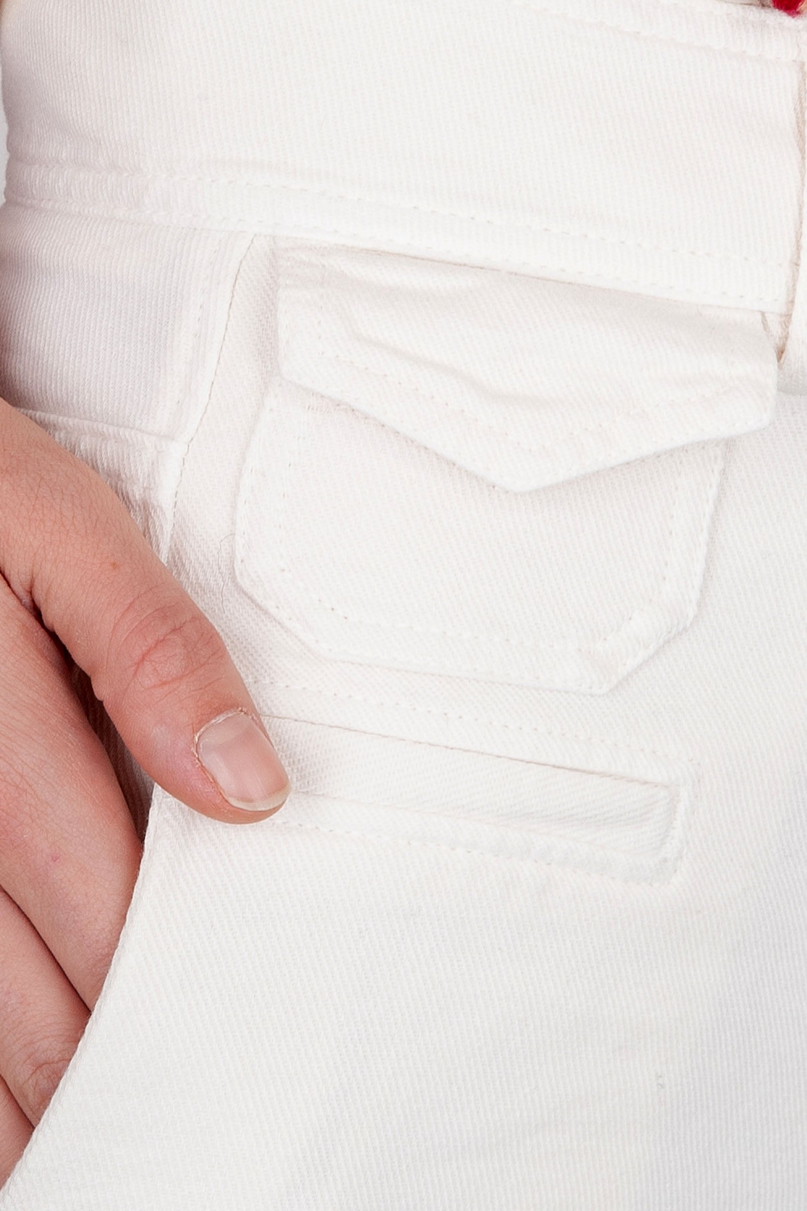 Forte Forte Pantalone Vita Alta Twill Cotone Smerigliato Bianco Donna - 6