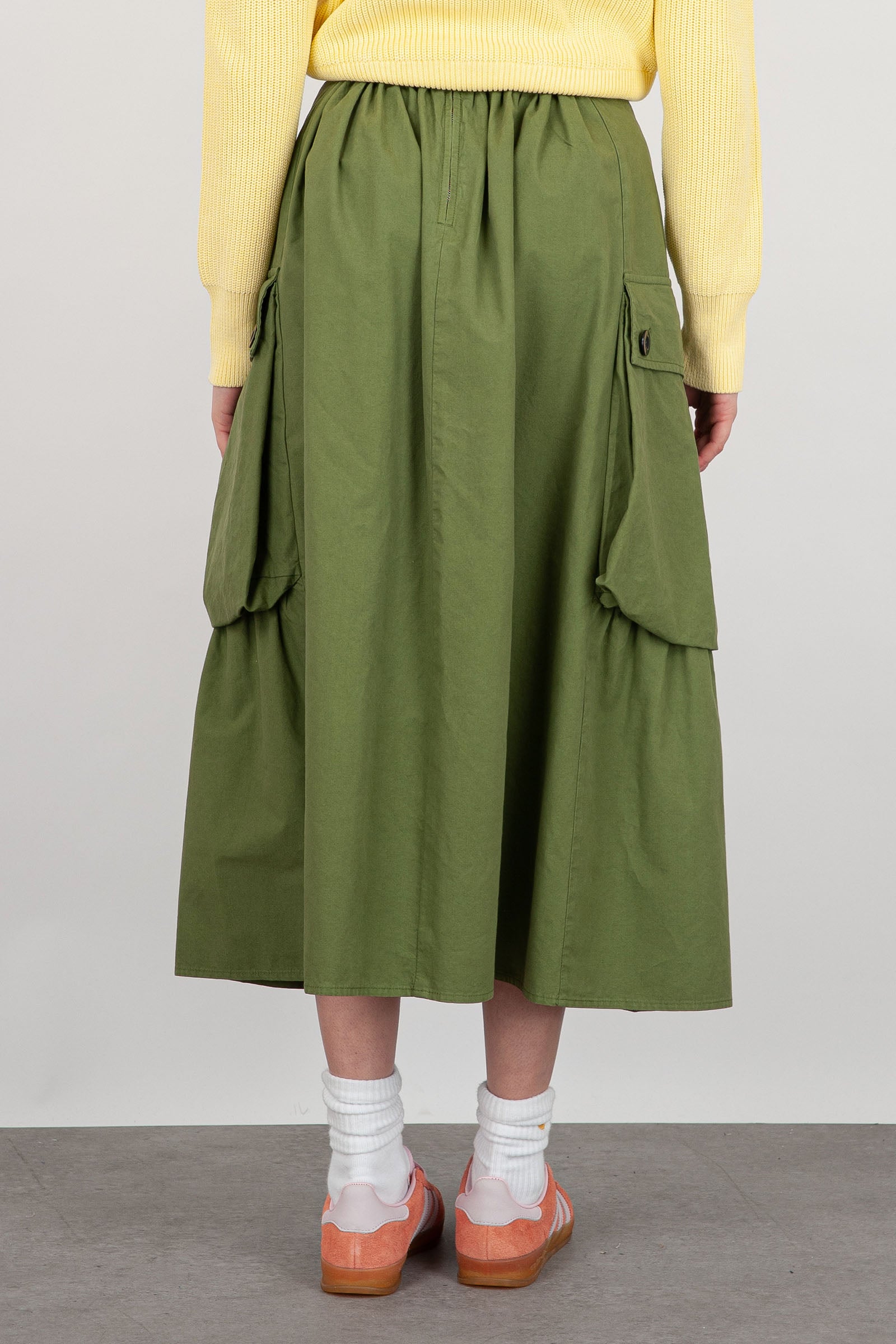 Department Five Selma Skirt in Military Green Cotton - 5