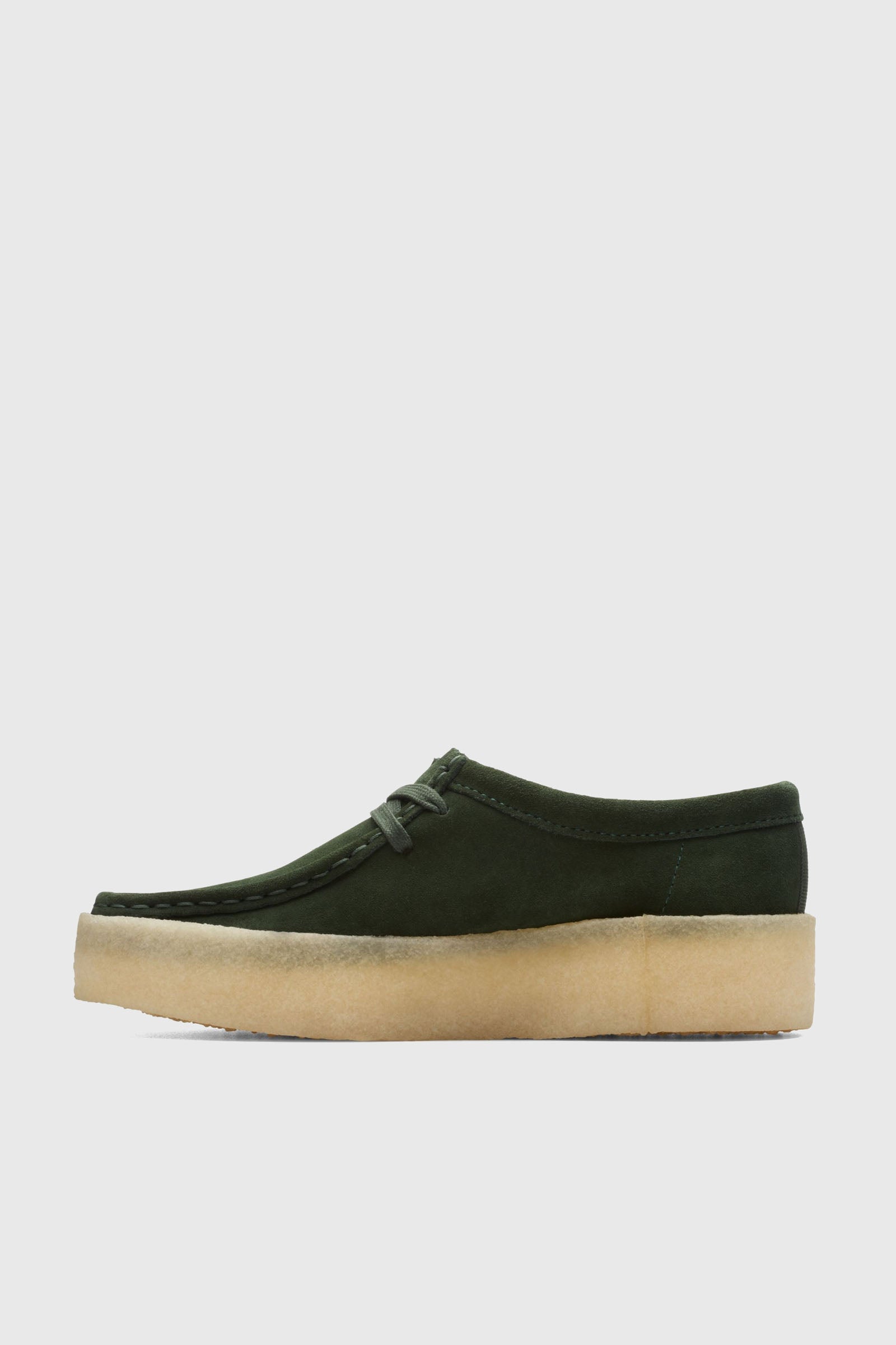Clarks Wallabee Cup Leather Shoes in Dark Green/Dark Green - 8