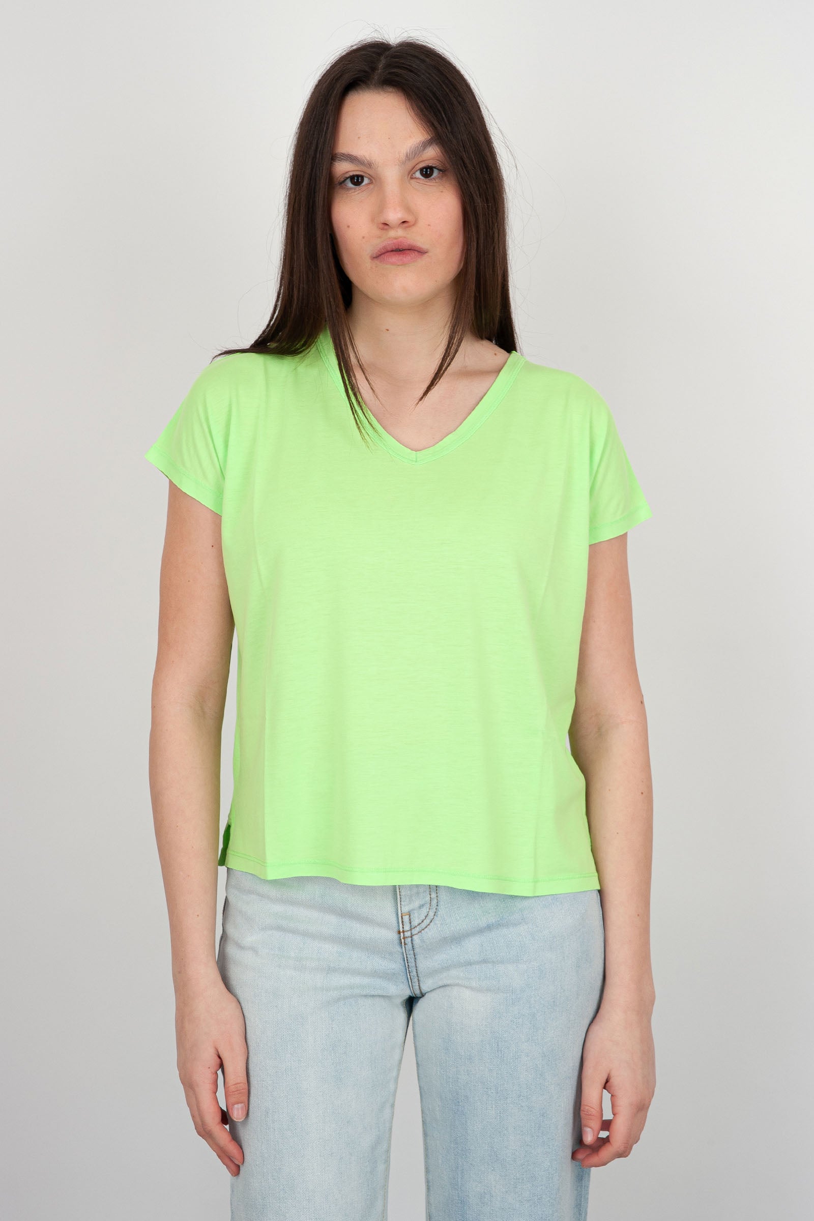 Absolut Cashmere Serra T-Shirt in Fluo Green Cotton - 3