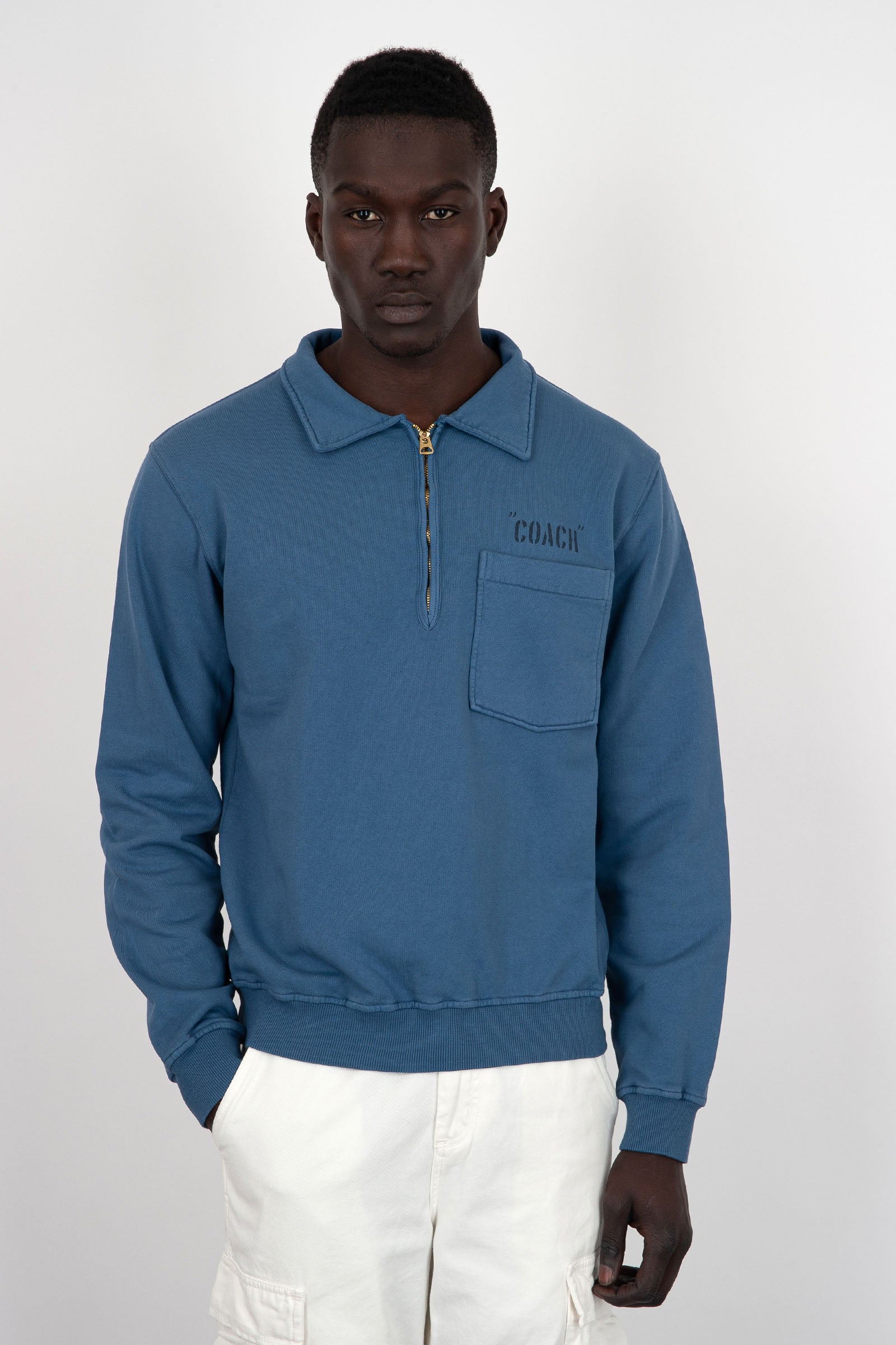 Fortela Yale Coach Sweatshirt, Cotton, Indigo - 5