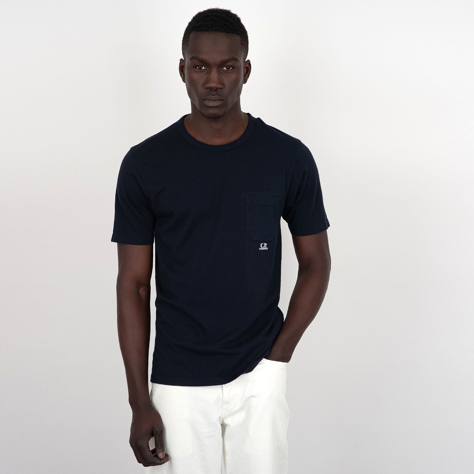 C.P. Company T-shirt Jersey Cotone Garment Dyed Pocket Blu - 6