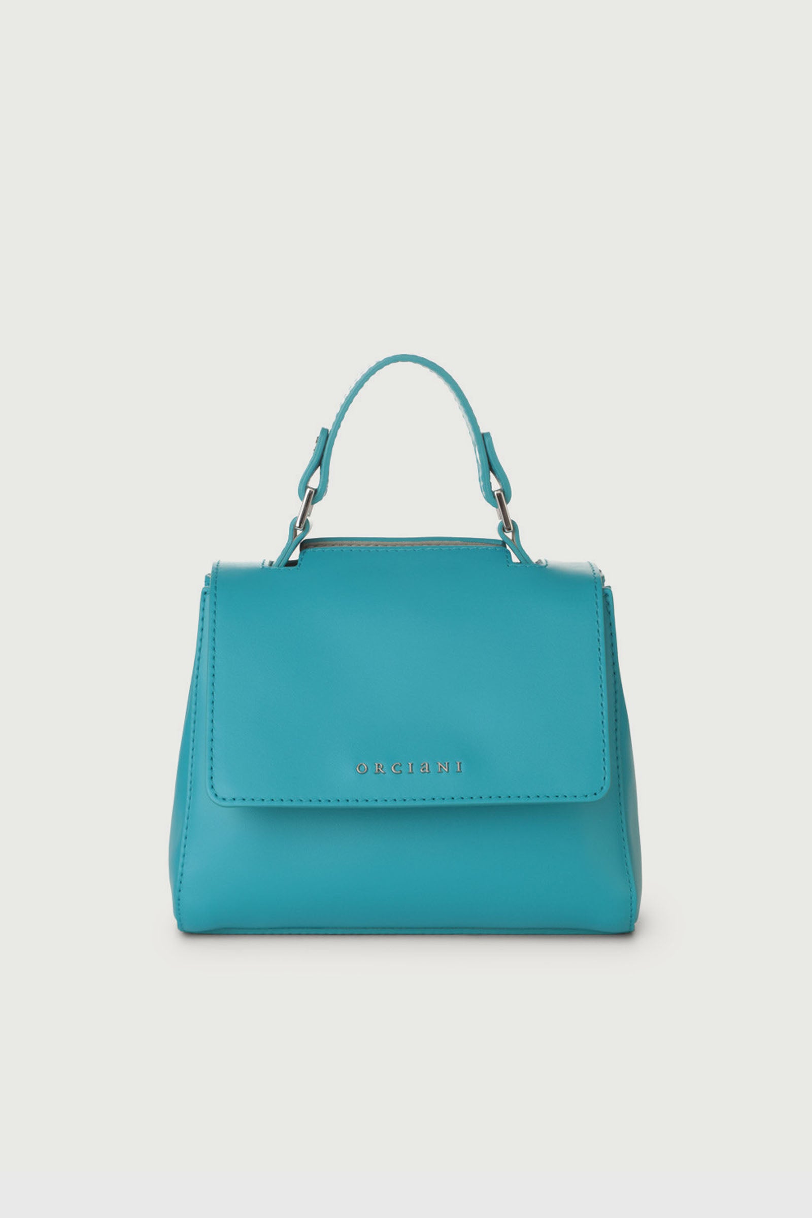 Orciani Sveva Vanity Mini Leather Bag Turquoise - 1
