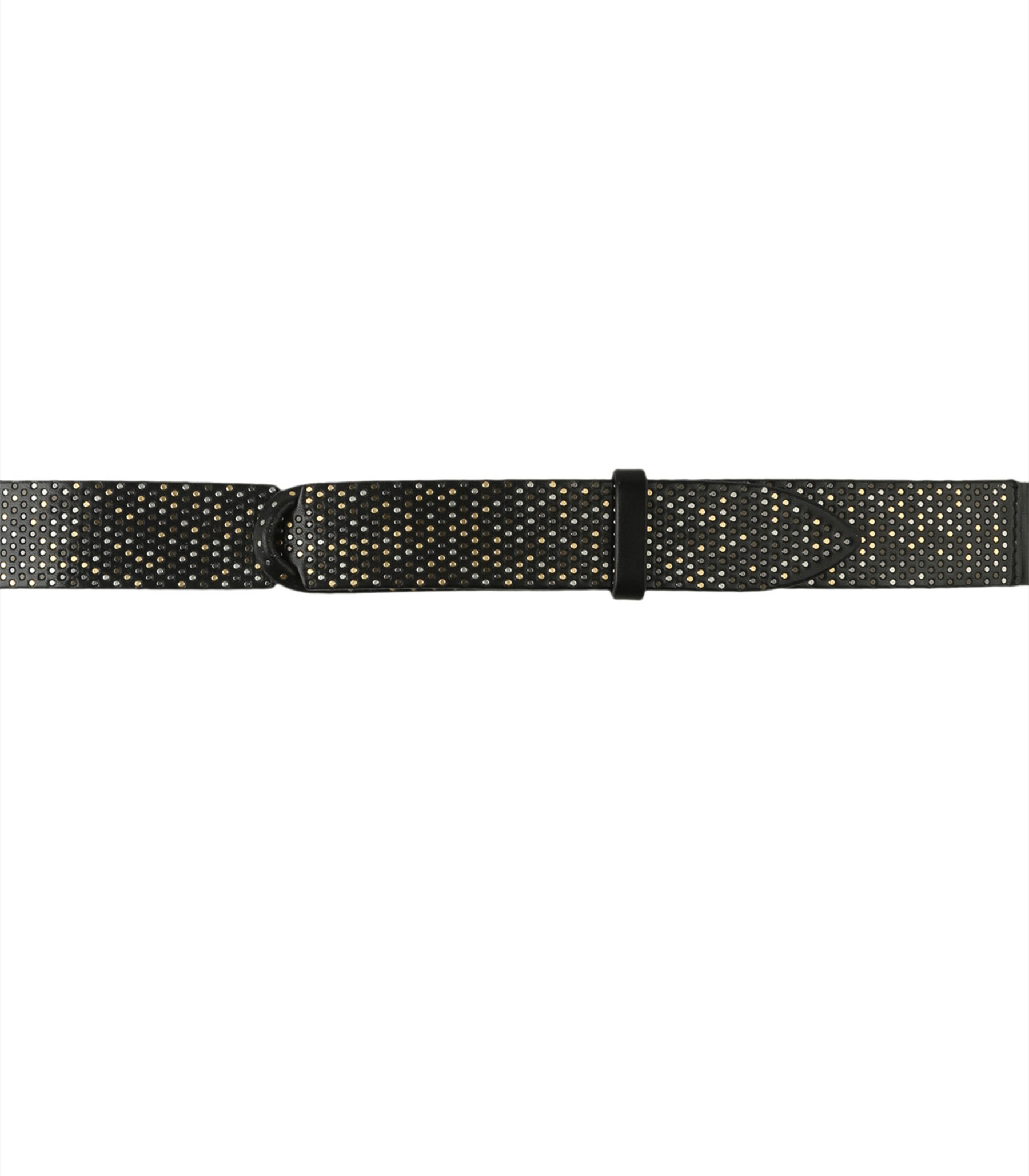 Micro Studs Bull Leather Nobuckle Belt - 3