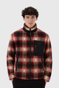 Woolrich Giacca in Sherpa di Misto Lana Rosso woolrich