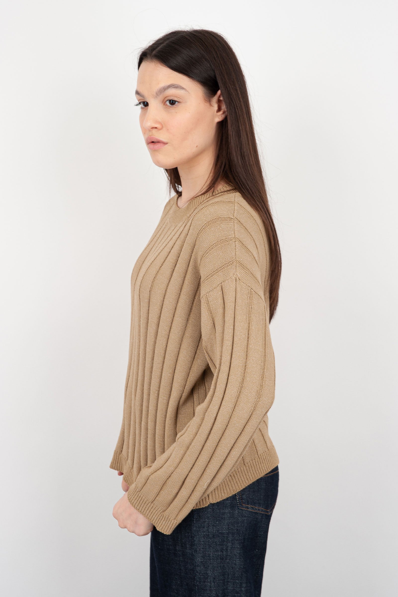 Grifoni Ribbed Sand Knit in Cotton/Polyamide - 3