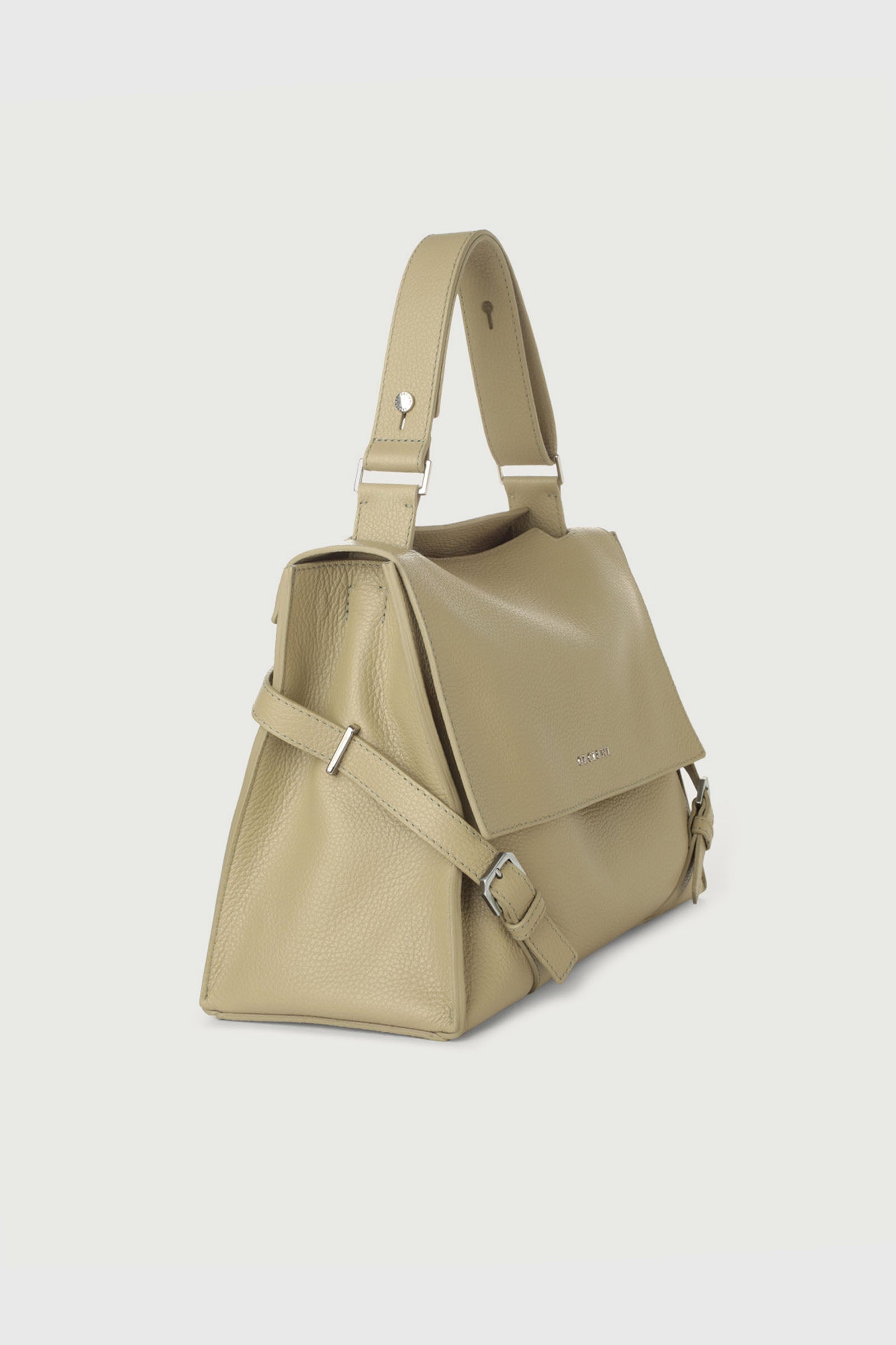 Orciani Sveva Sense Medium Leather Bag in Khaki - 2