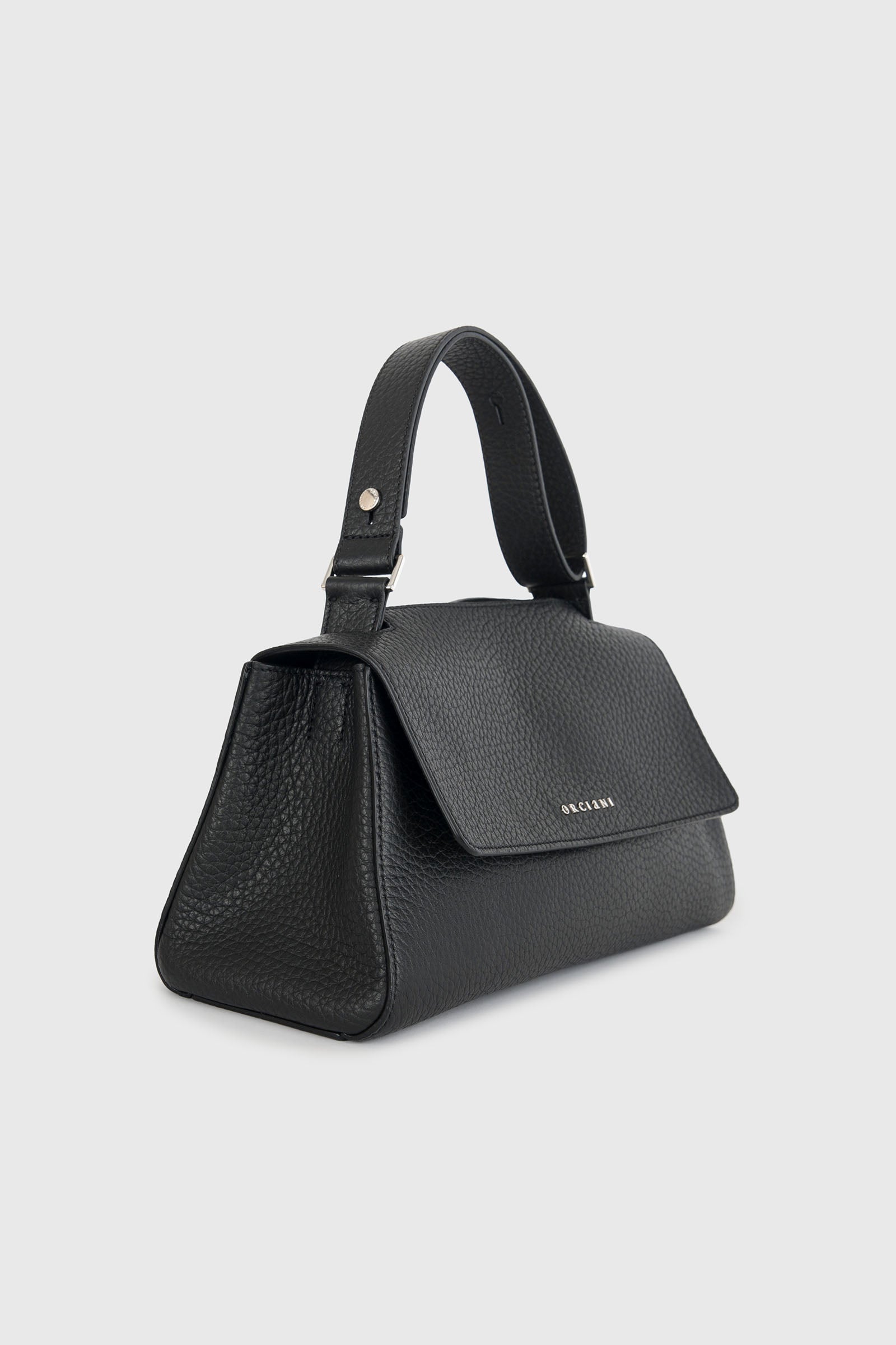 Orciani Sveva Longuette Soft Black Leather Bag - 2