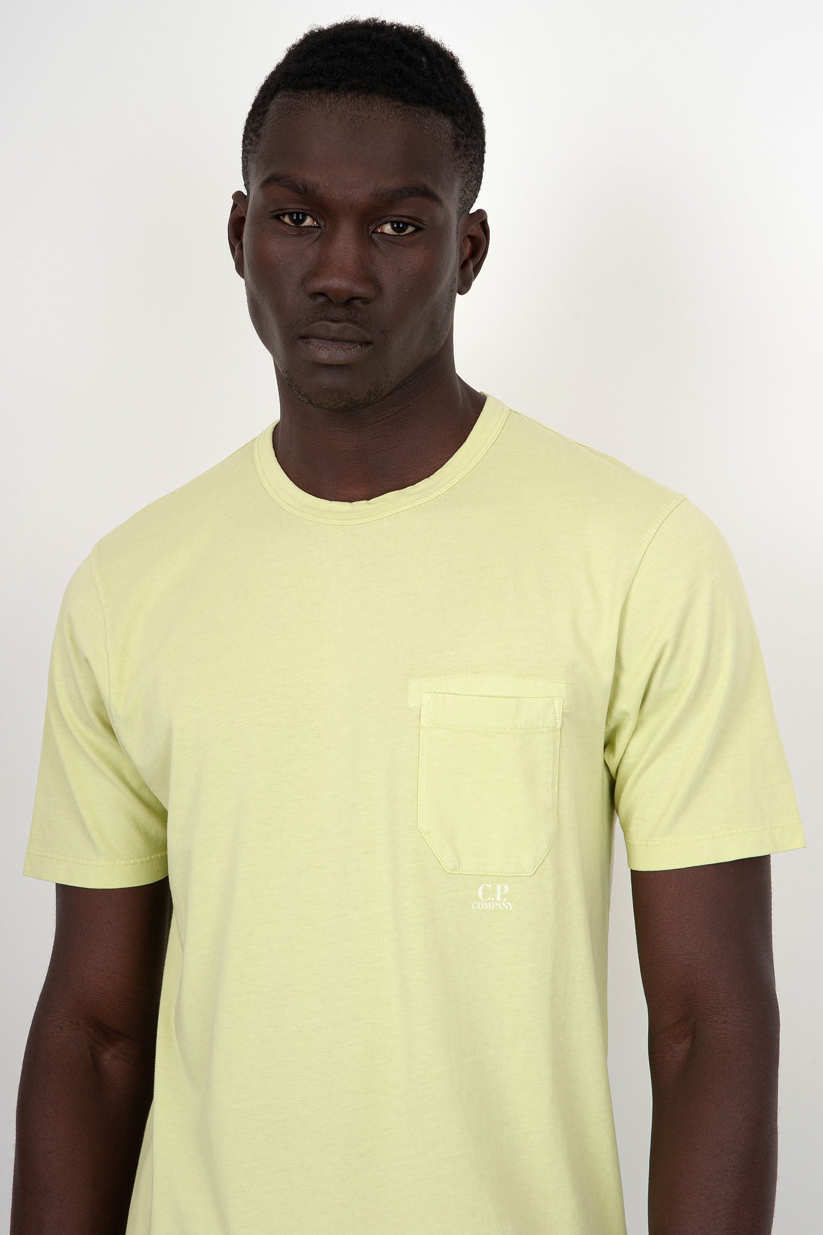 C.P. Company T-Shirt 24/1 Jersey Resist Dye Pocket Light Green - 1