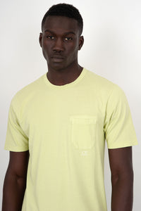 C.P. Company T-Shirt 24/1 Jersey Resist Dye Pocket Verde Chiaro c.p. company