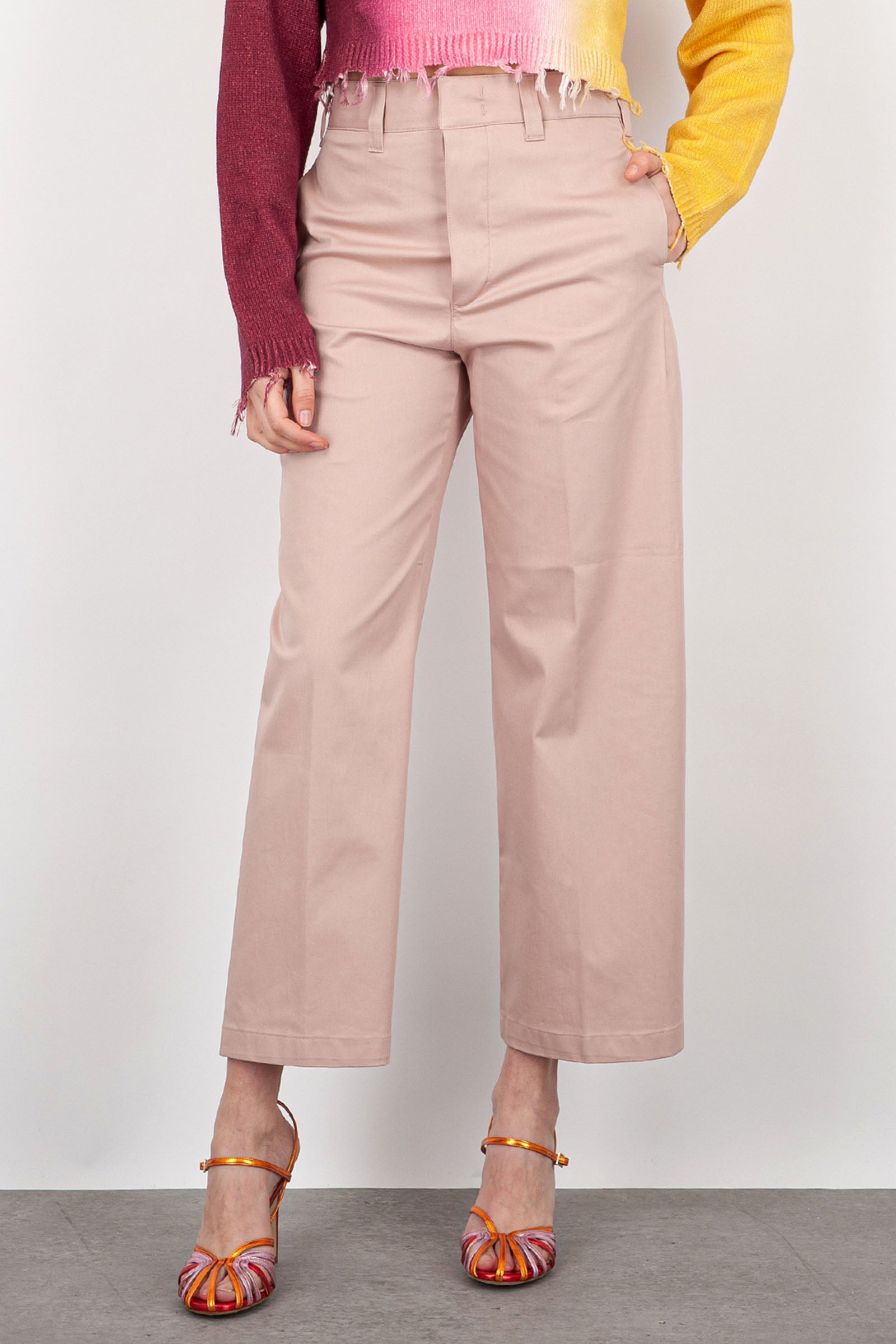 Department Five Crop Trousers Side No Cotton Light Pink - 1
