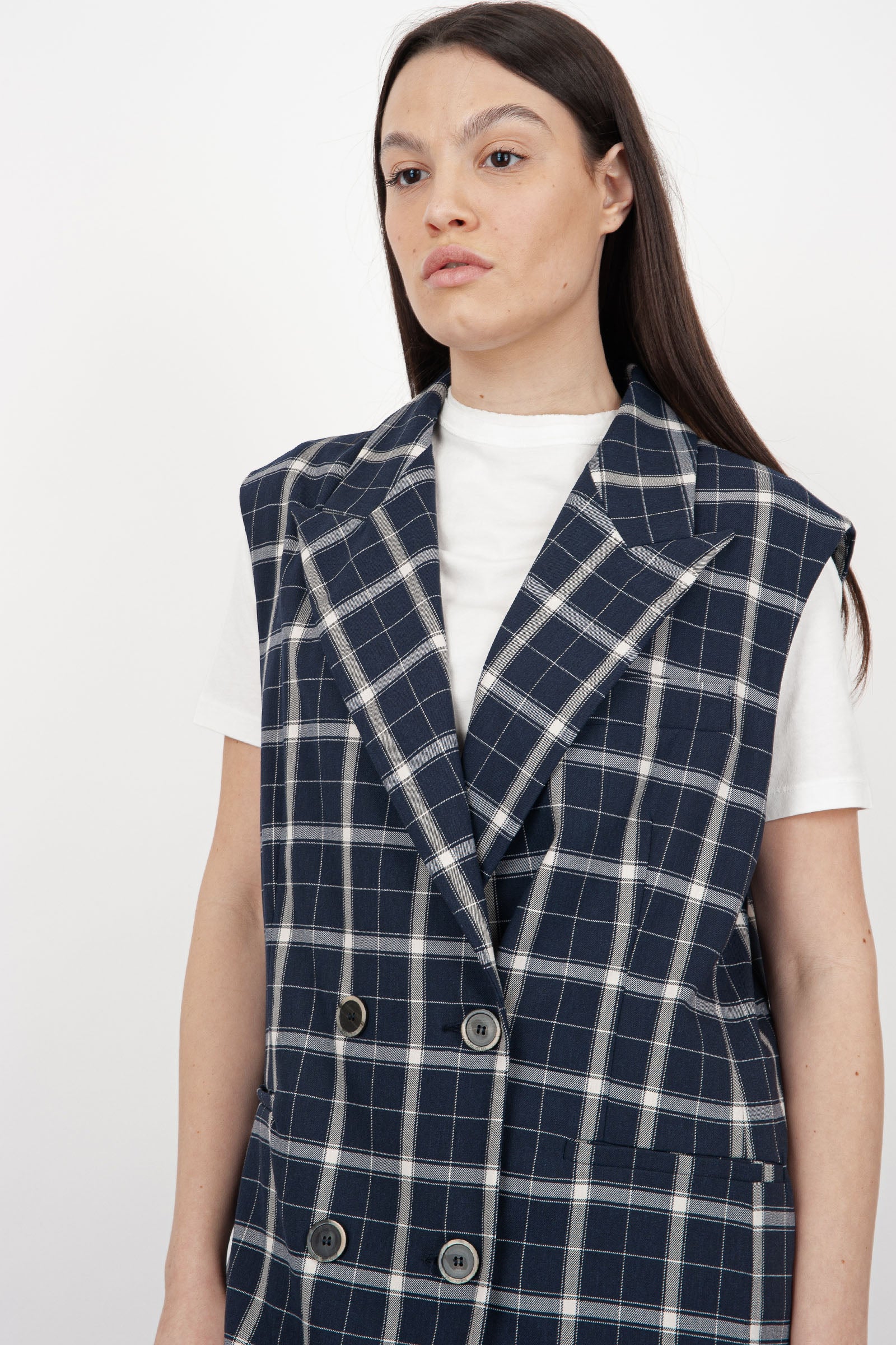 SemiCouture Alisha Synthetic Vest in Cream - 1