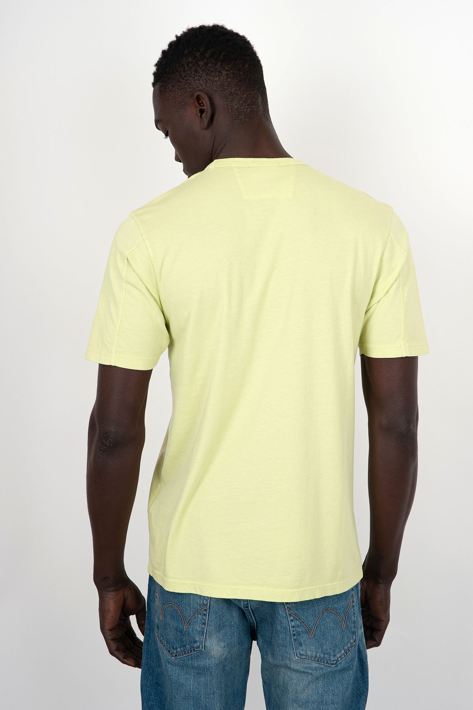 C.P. Company T-Shirt 24/1 Jersey Resist Dye Pocket Light Green - 4