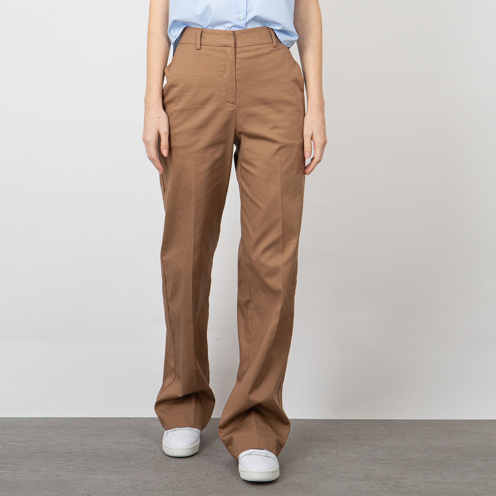 Grifoni Wide Leg Biscuit Cotton Trousers - 7