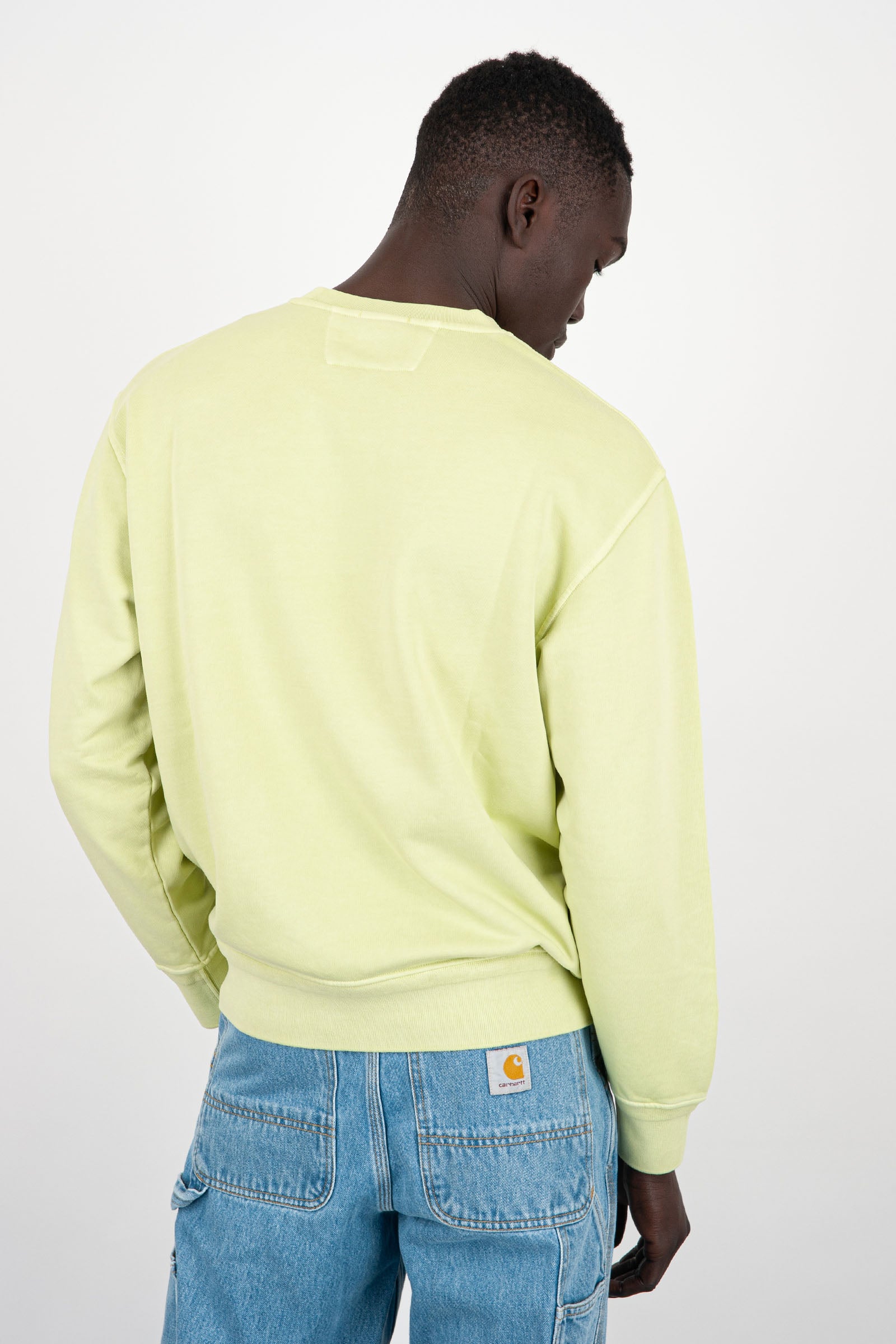C.P. Company Diagonal Fleece Logo Sweatshirt Light Green Cotton - 4