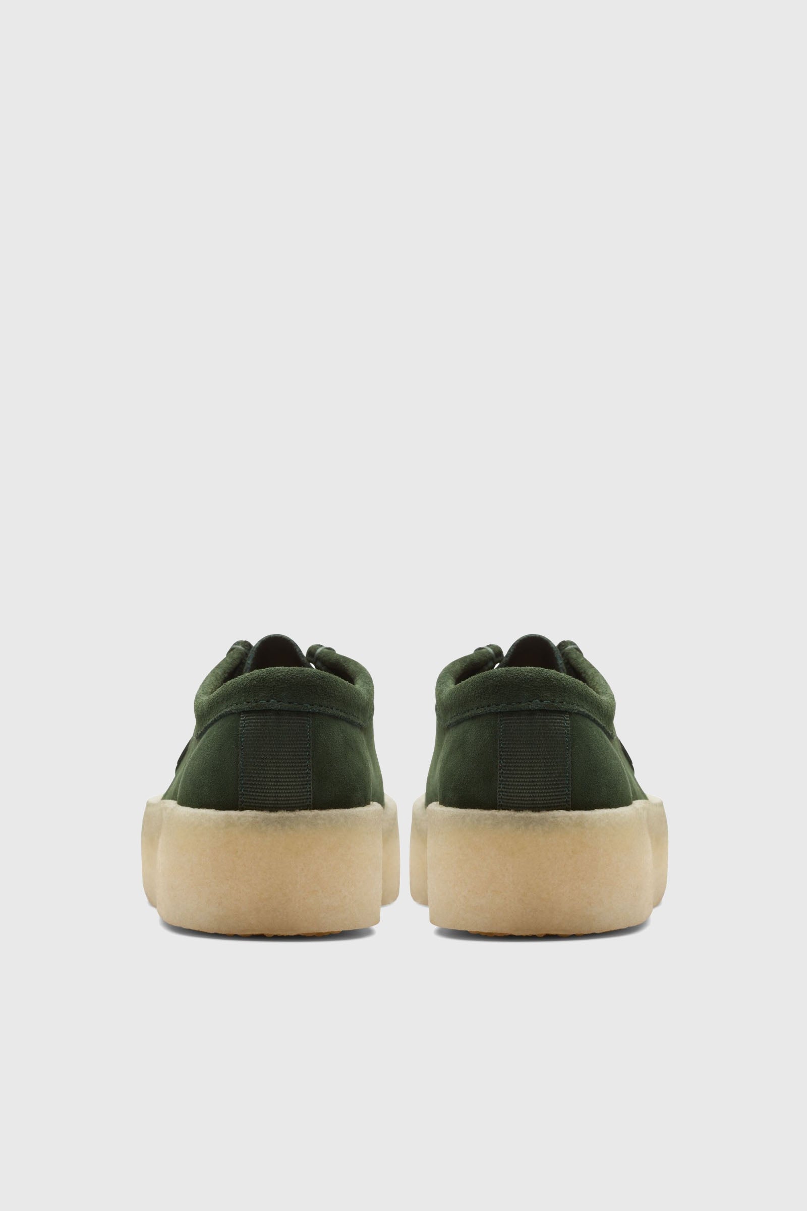 Clarks Wallabee Cup Leather Shoes in Dark Green/Dark Green - 5
