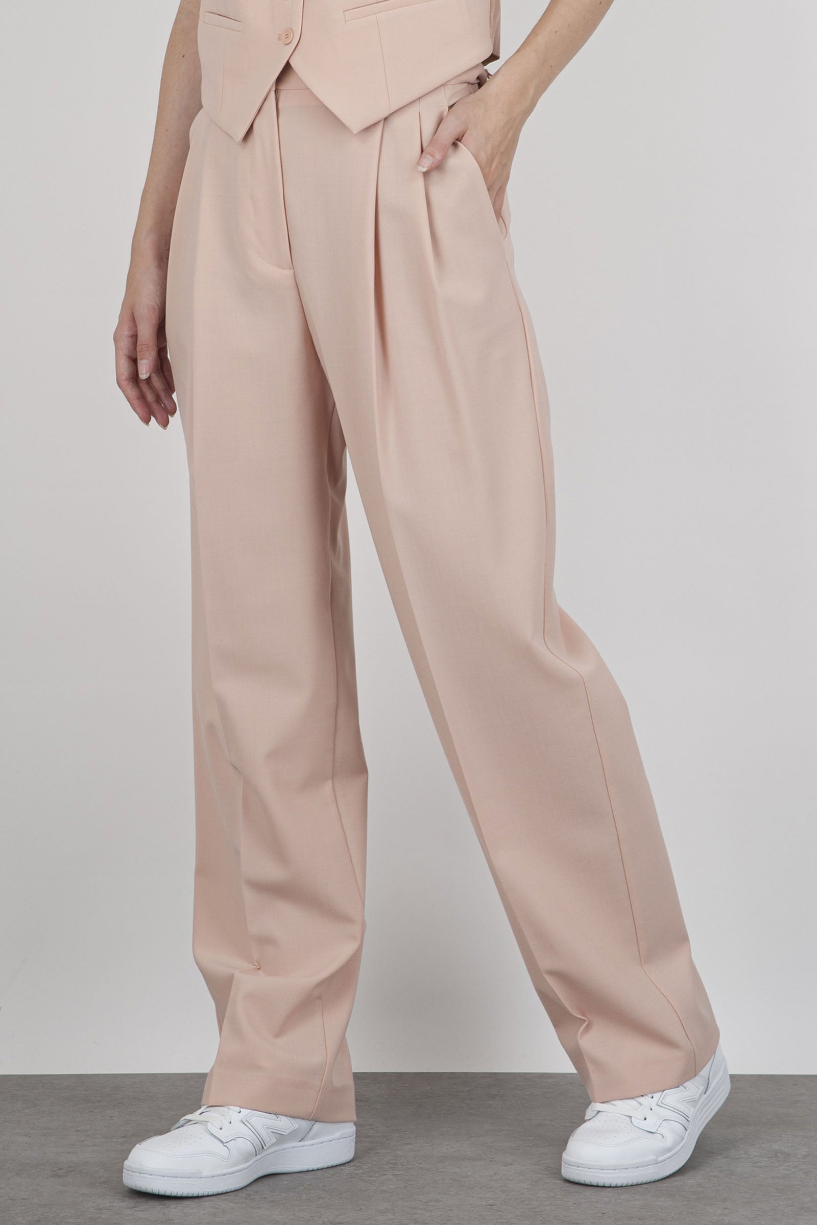 Semicouture Jody Synthetic Powder Pink Trousers - 4