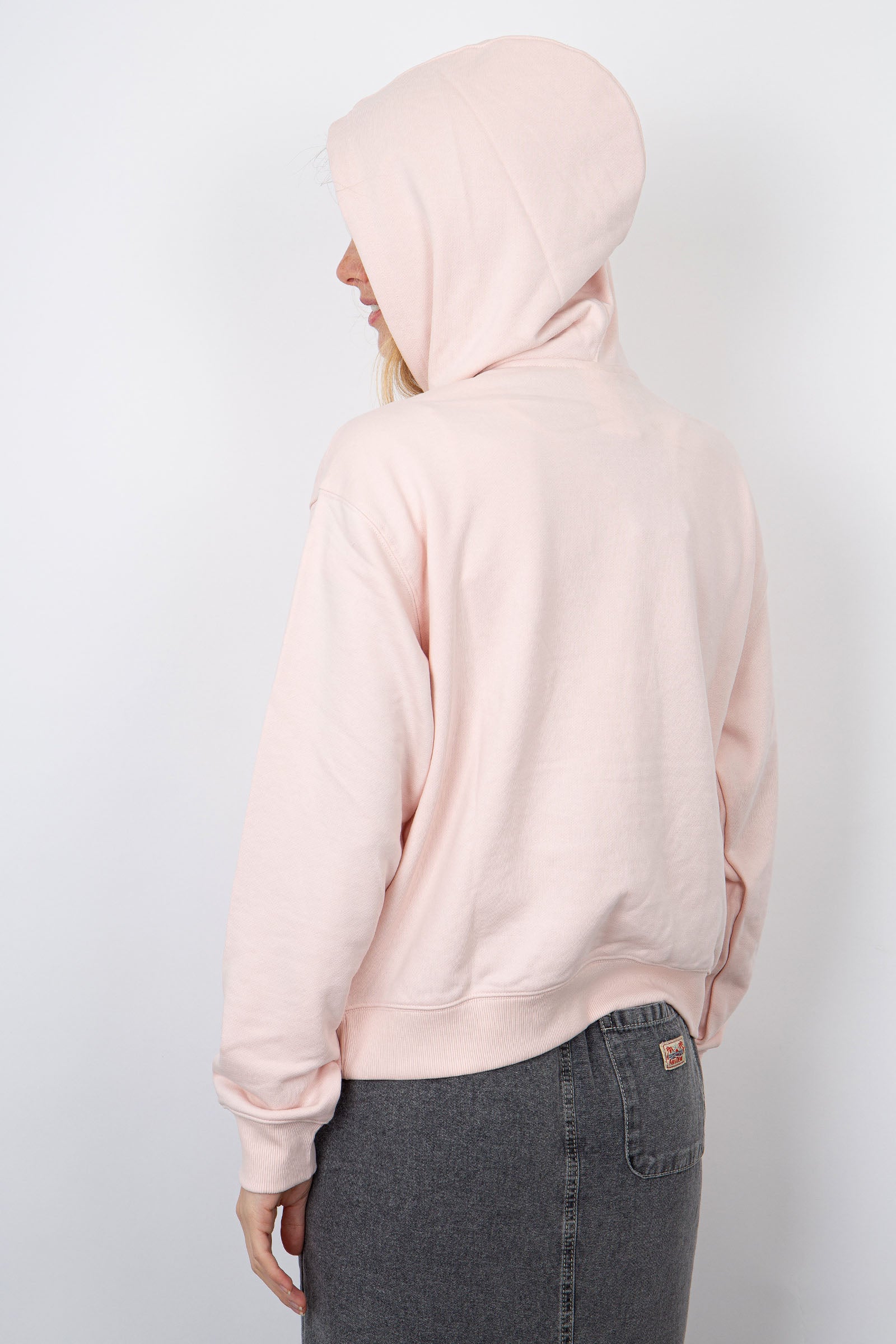 New Balance French Terry Hoodie with Small Logo in Light Pink Cotton - 4