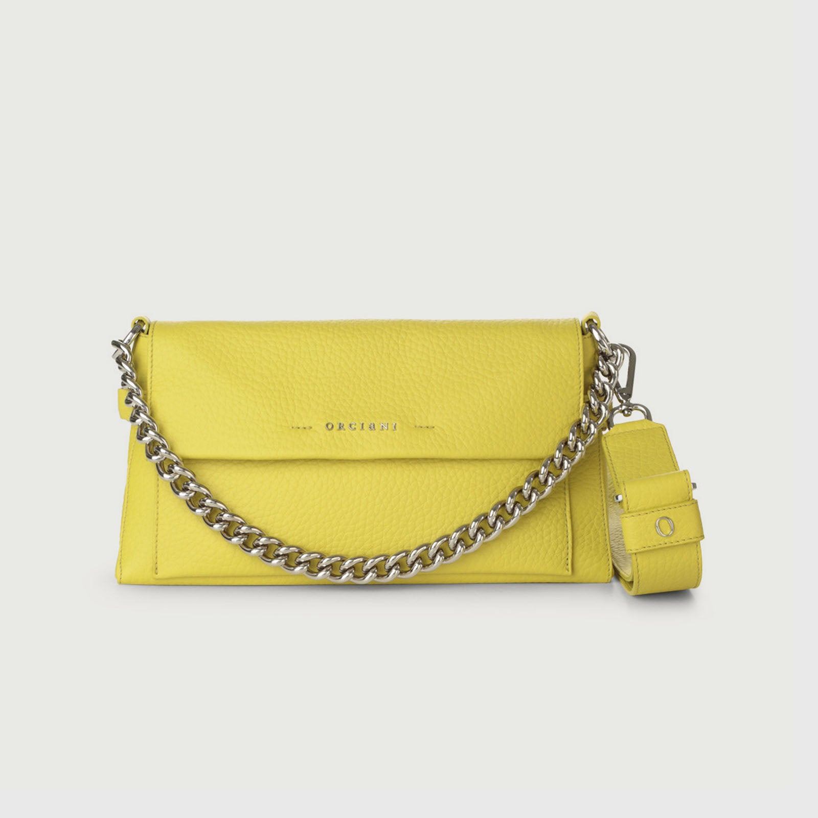 Orciani Shoulder Bag Missy Longuette Soft in Yellow Leather - 5