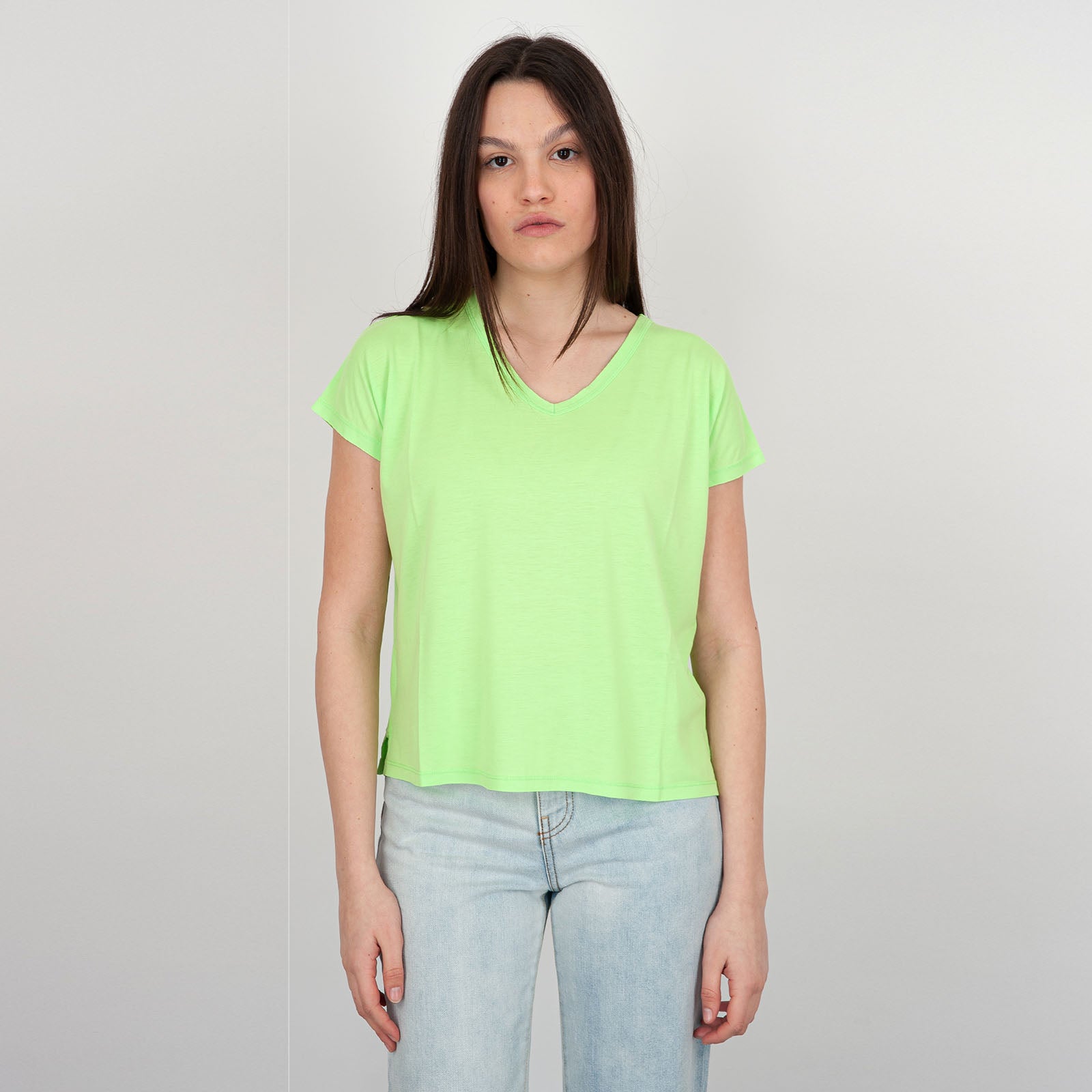 Absolut Cashmere Serra T-Shirt in Fluo Green Cotton - 5