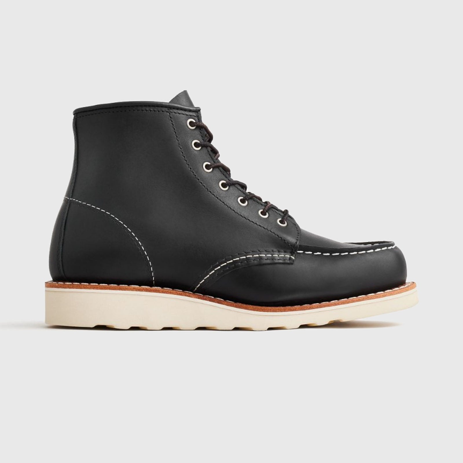Red Wing 6-Inch Classic Moc Leather Boot in Black - 7