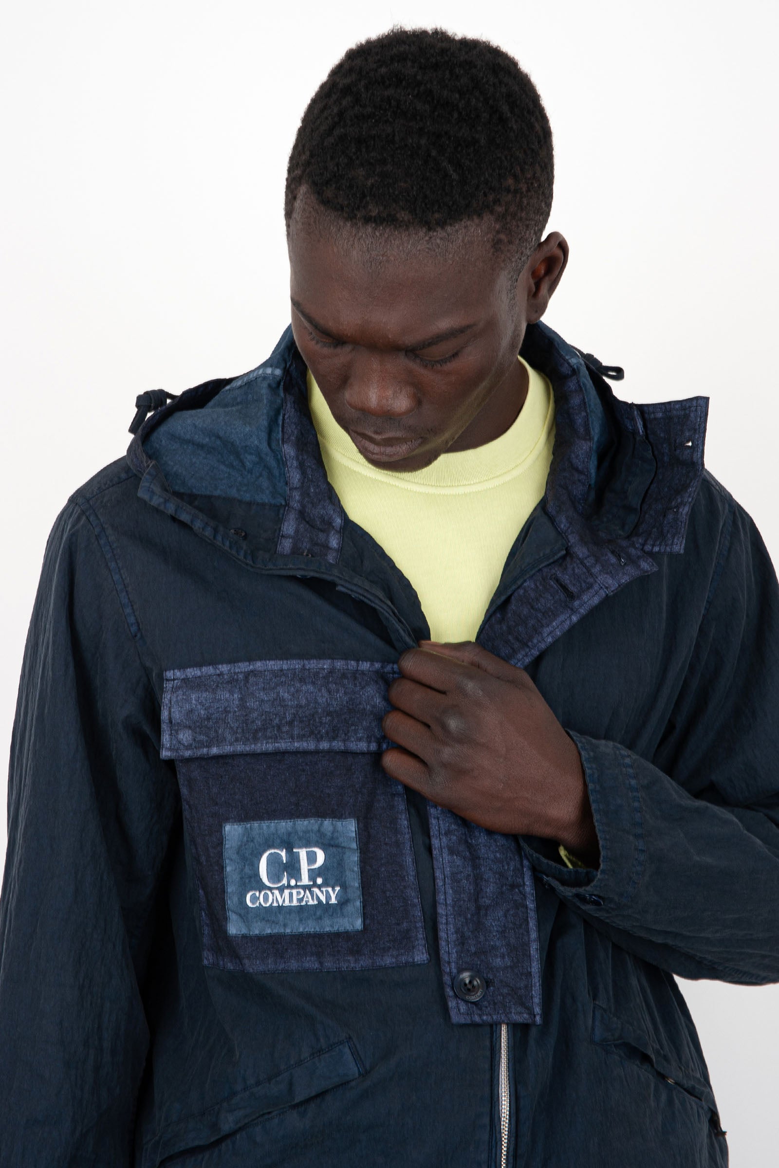 C.P. Company 50 Fili Gum Hooded Cotton Jacket in Indigo - 6