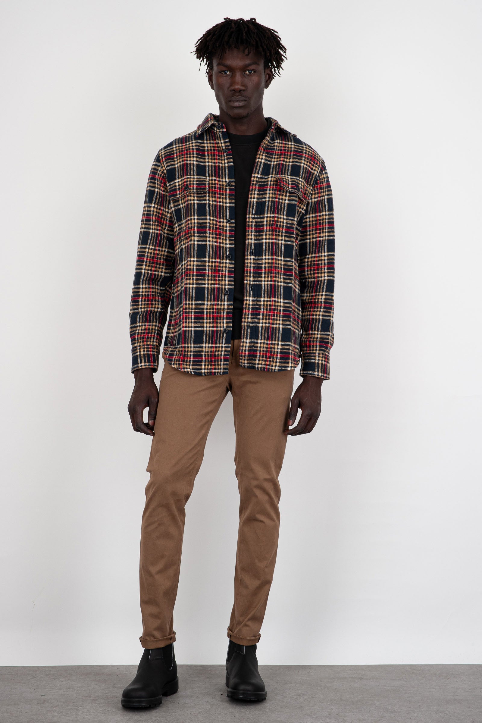 Diagonal Fleece Brushed Emerized Black Men's Sweatshirt - 6