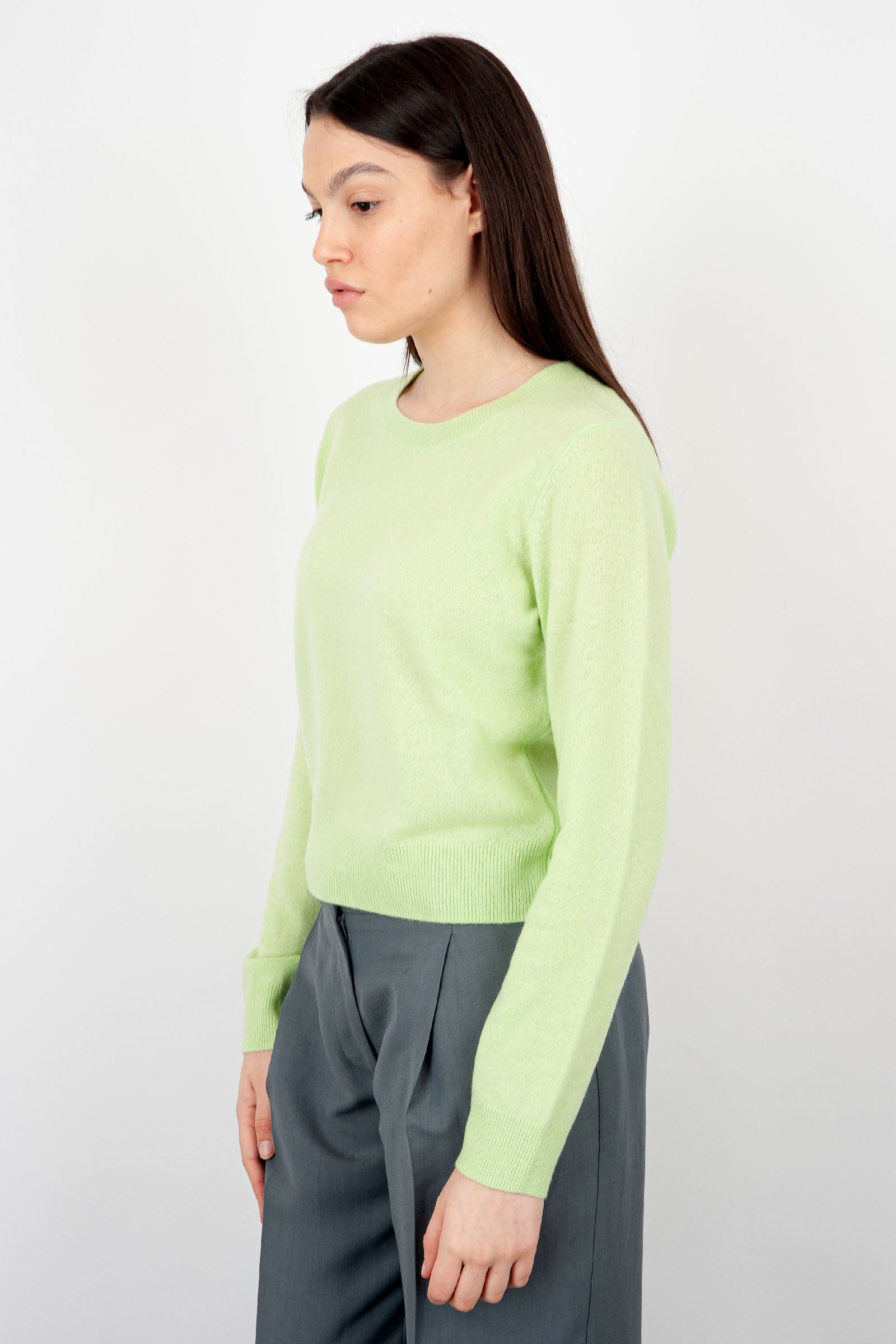Absolut Cashmere Crew Neck Sweater Carlie Light Green Wool - 3