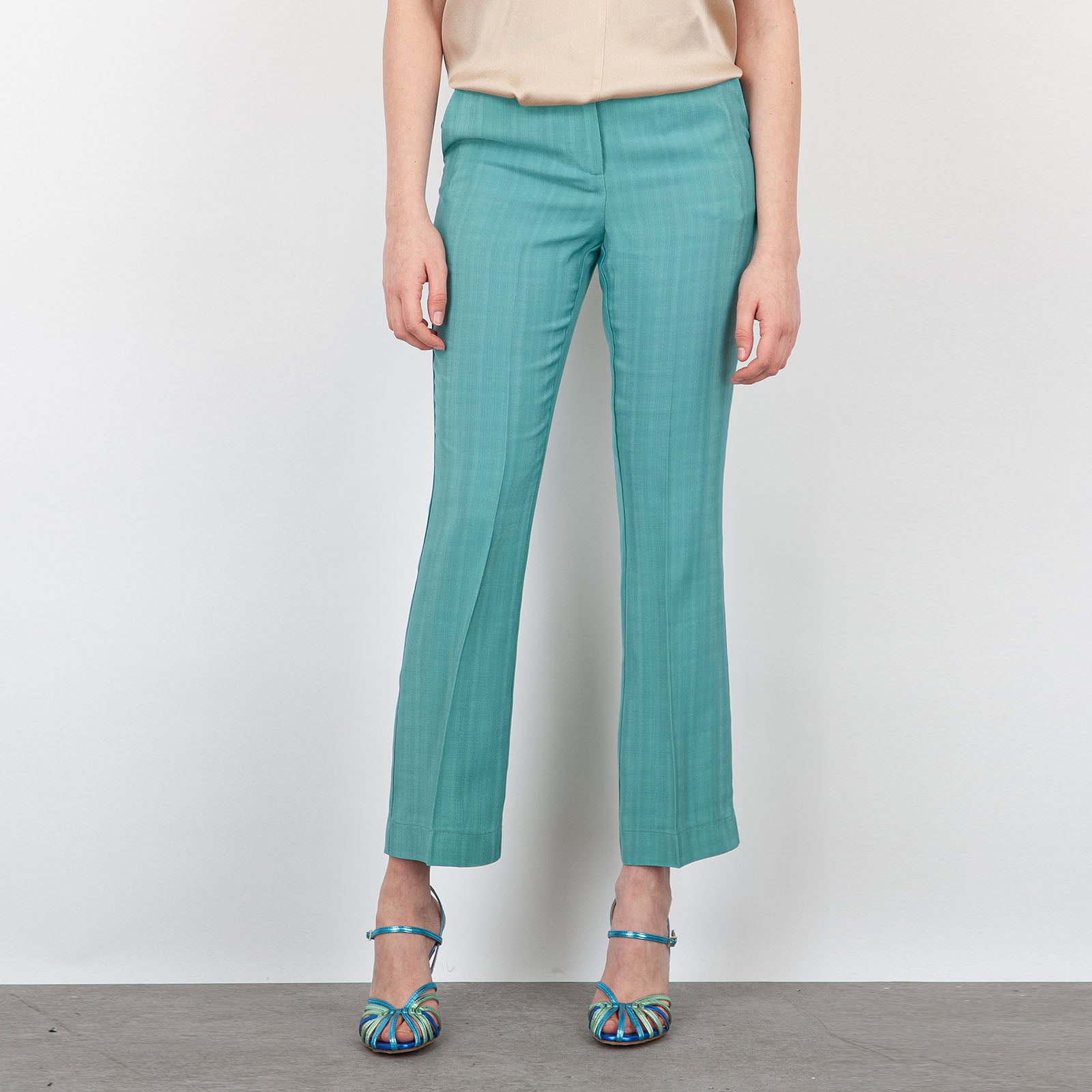 Semicouture Pamela Trousers Synthetic Teal Green - 7