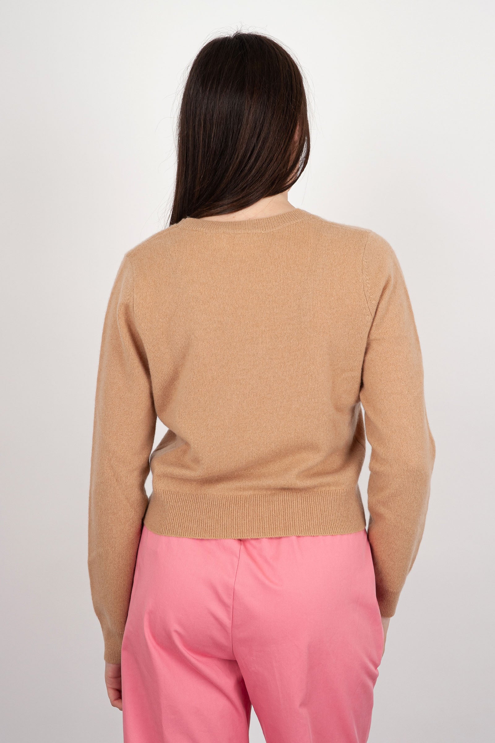 Absolut Cashmere Carlie Crew Neck Sweater in Sand Wool - 4