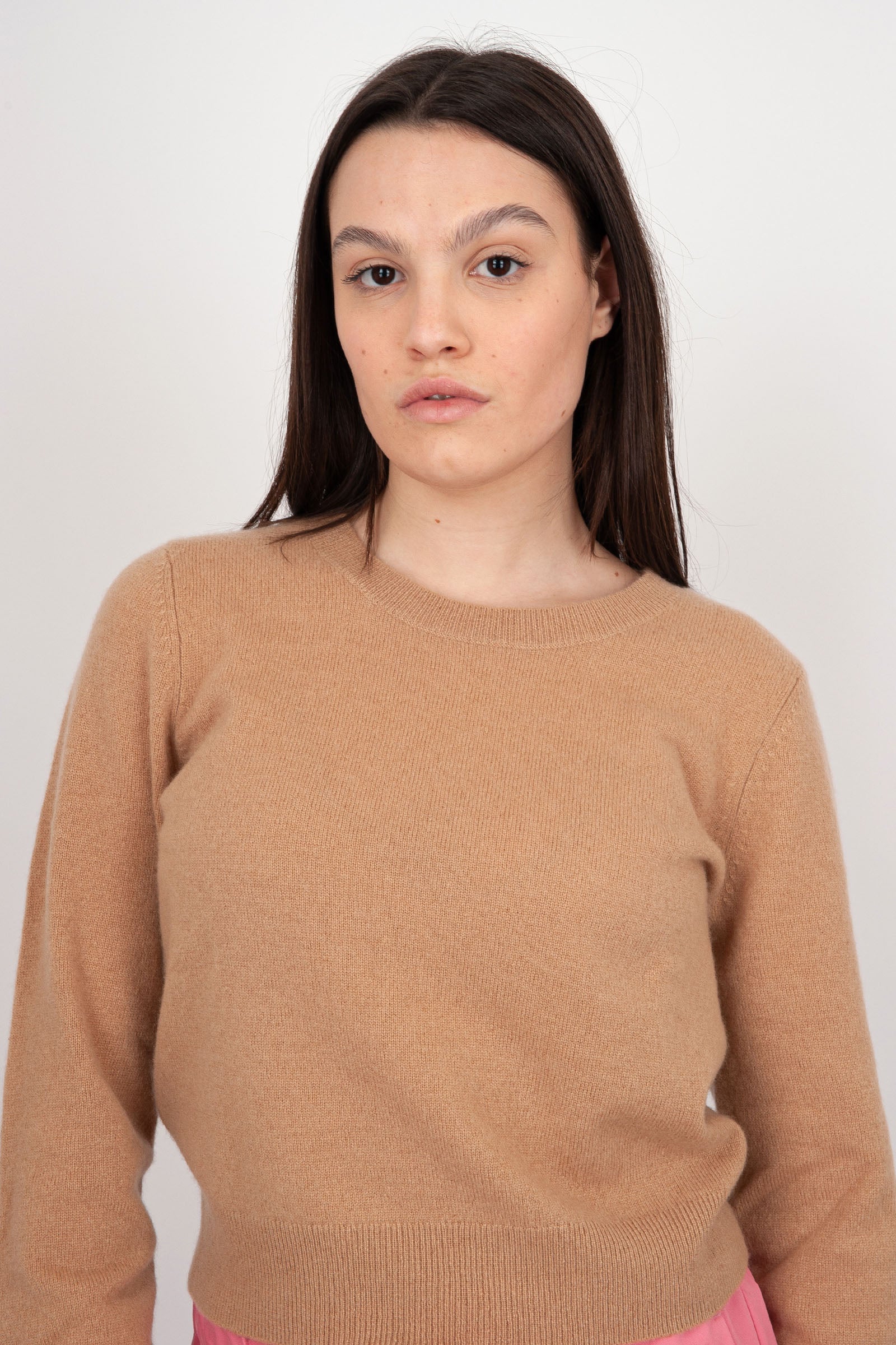 Absolut Cashmere Carlie Crew Neck Sweater in Sand Wool - 5